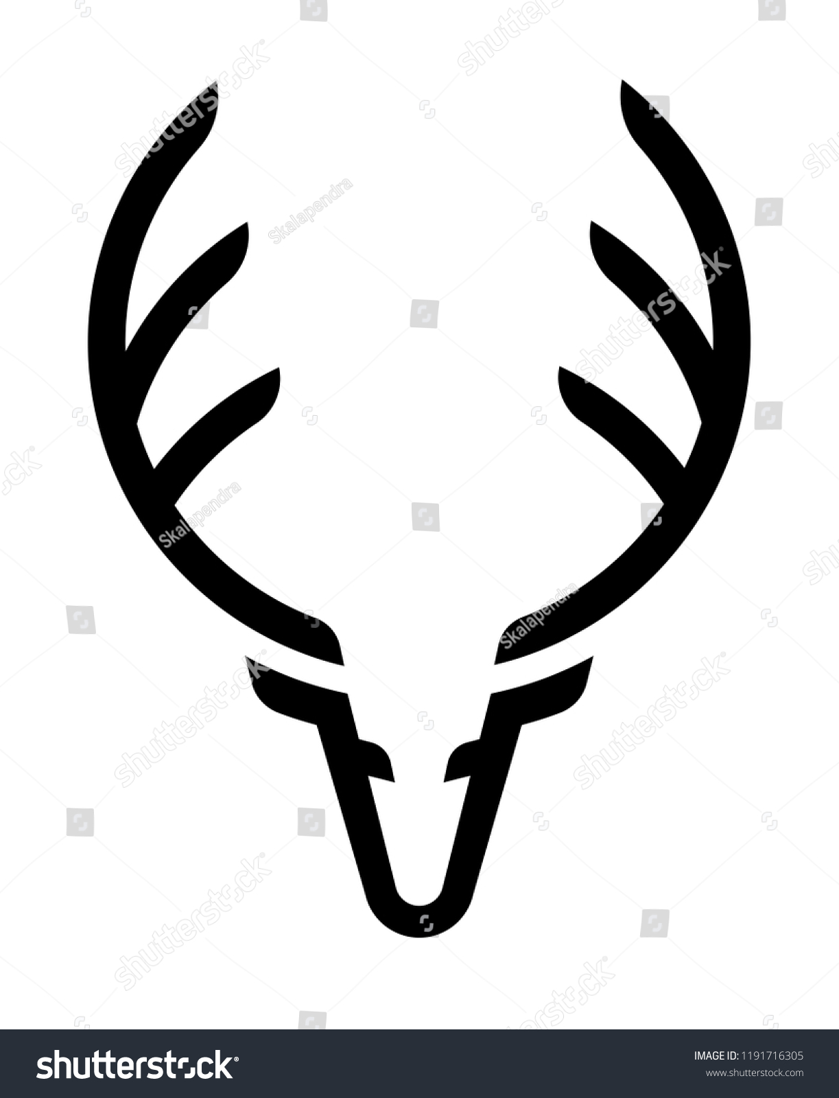 Deer Head On White Background Stock Vector Royalty Free 1191716305 Shutterstock