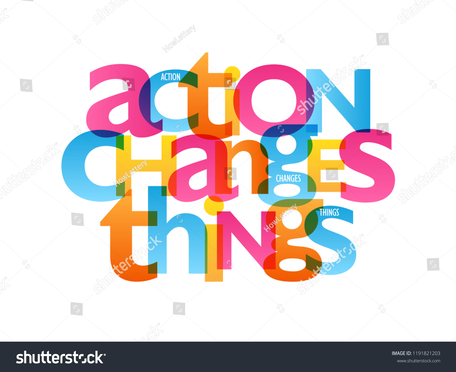 Action Changes Things Typography Poster Stock Vector (Royalty Free ...