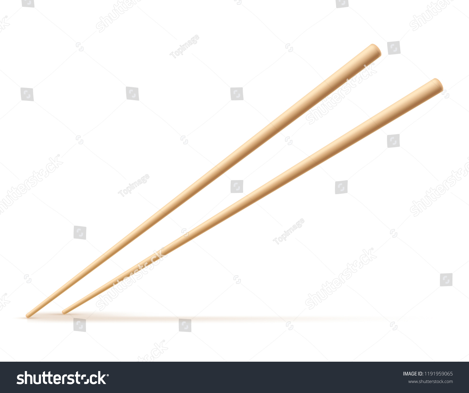 Wooden Chopsticks Isolated On White Background Stock Vector (Royalty ...