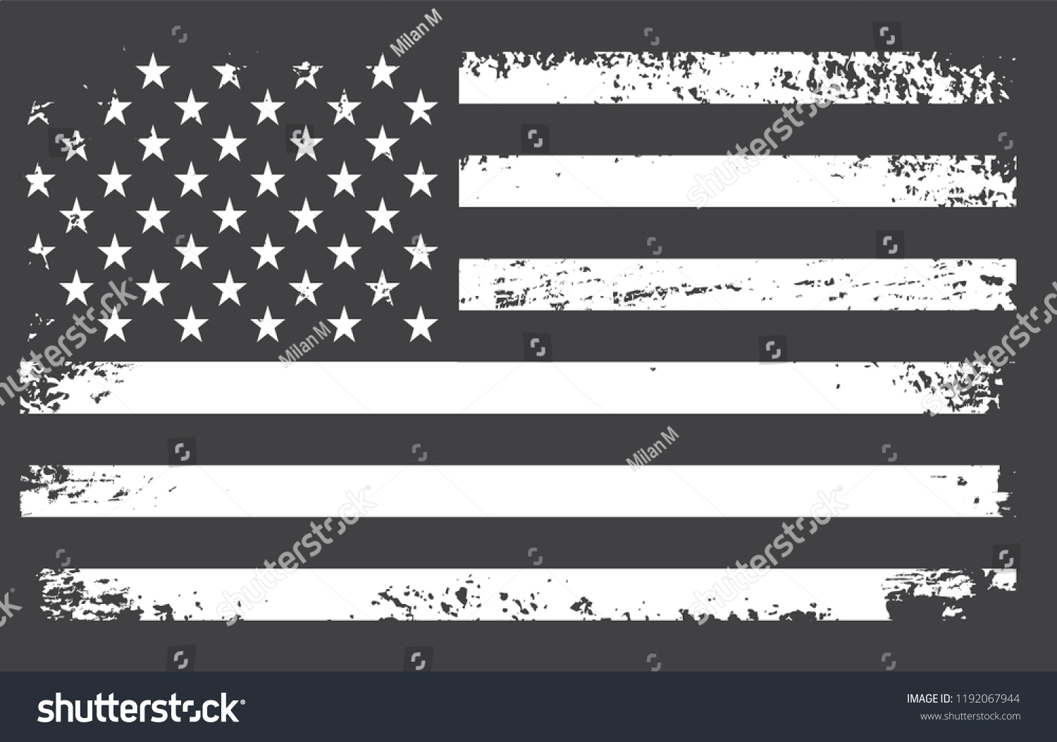 Vintage American Flaggrunge Black White Usa Stock Vector (Royalty Free ...