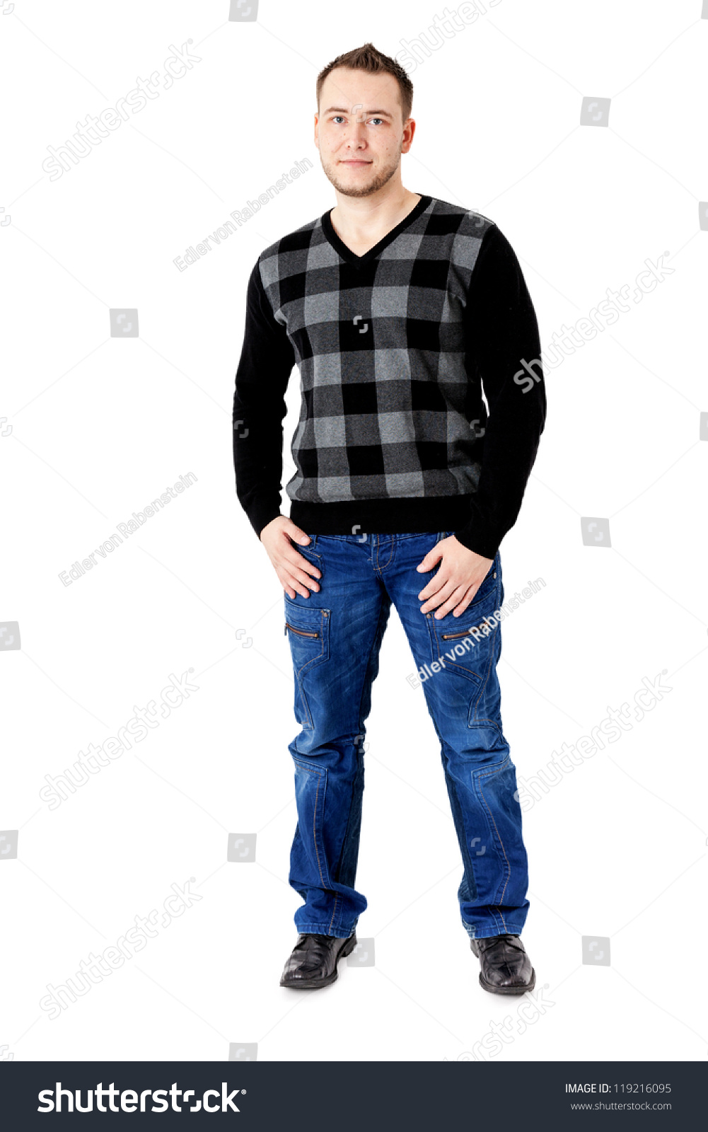 Young Man Standing Casually Stock Photo 119216095 