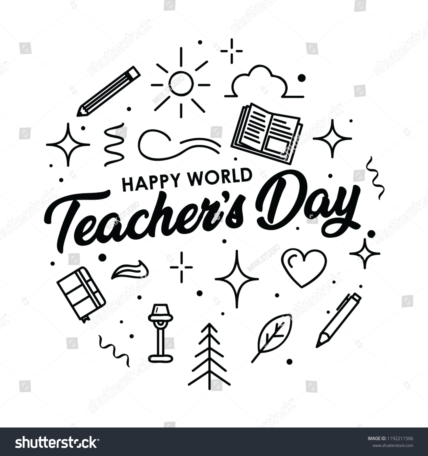 Happy World Teachers Day Flat Design Stock Vector (Royalty Free