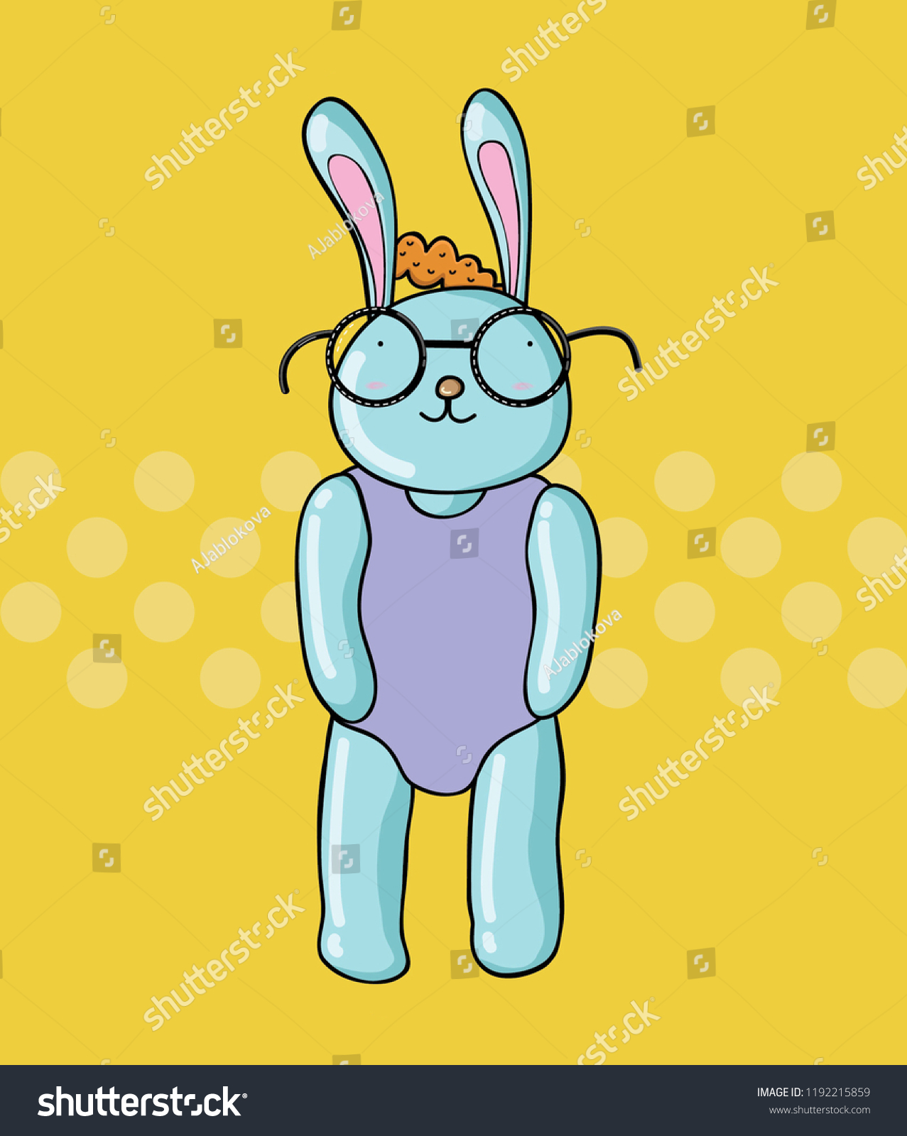 Smart Bunny Glasses Stock Illustration 1192215859 Shutterstock 9159