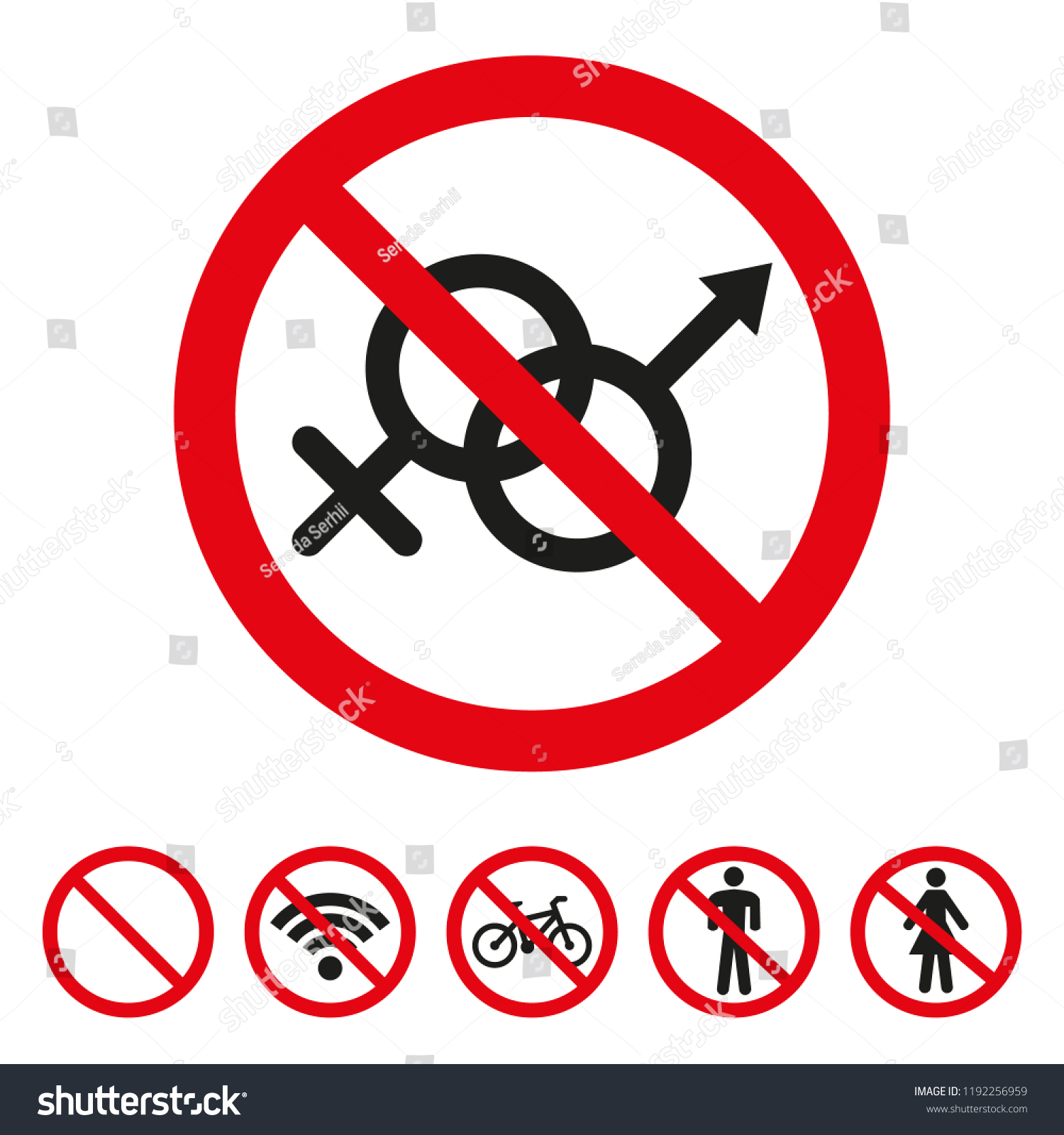 No Sex Sign On White Background Stock Vector Royalty Free 1192256959 Shutterstock