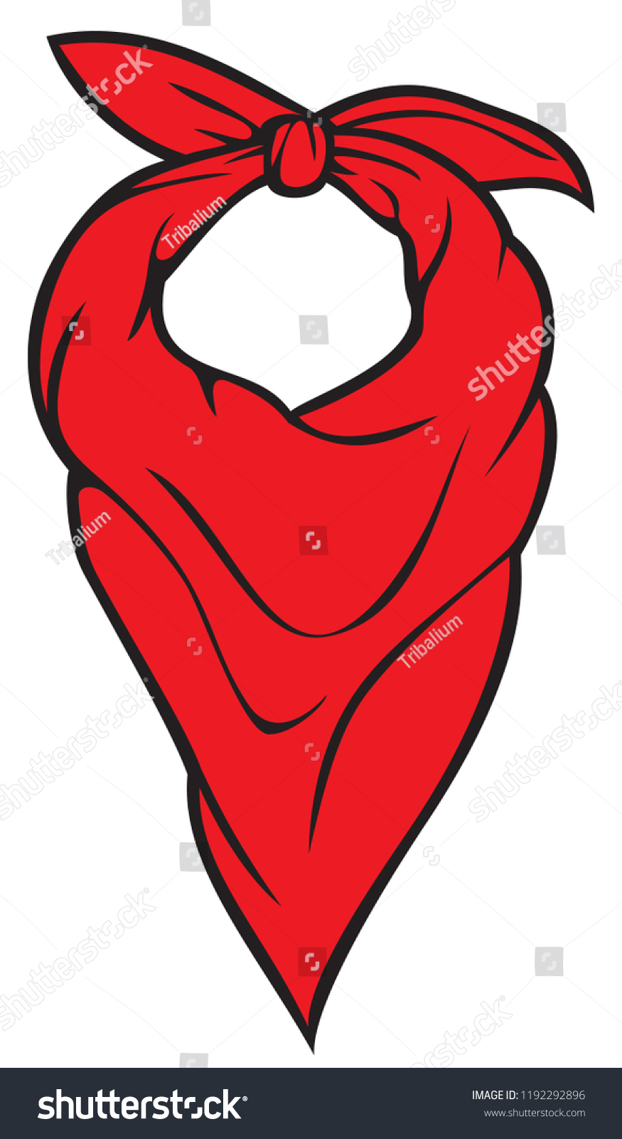 Red Bandana Vector Illustration Stock Vector (Royalty Free) 1192292896 ...