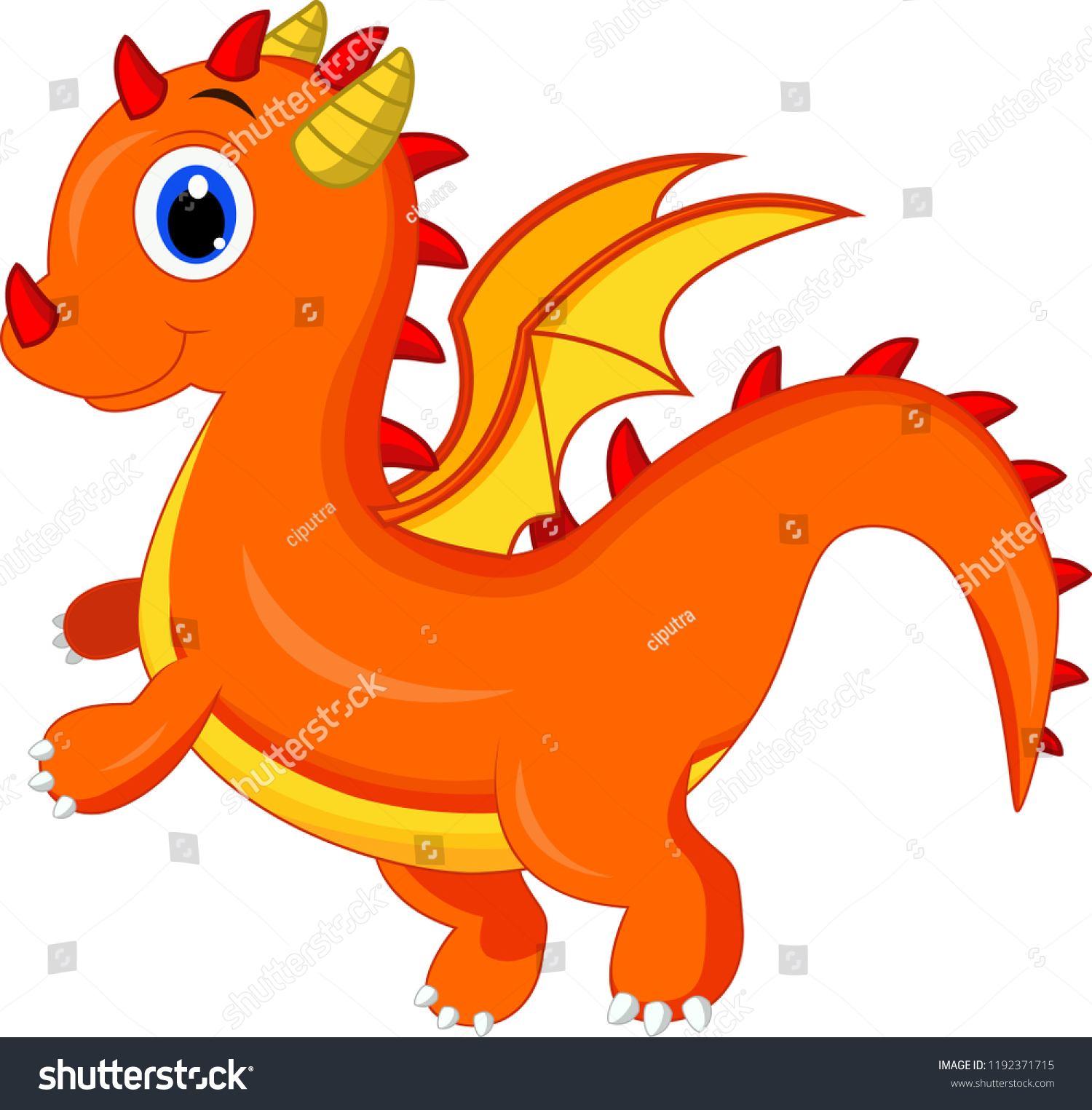 Cute Dragon Cartoon Stock Vector (Royalty Free) 1192371715 | Shutterstock