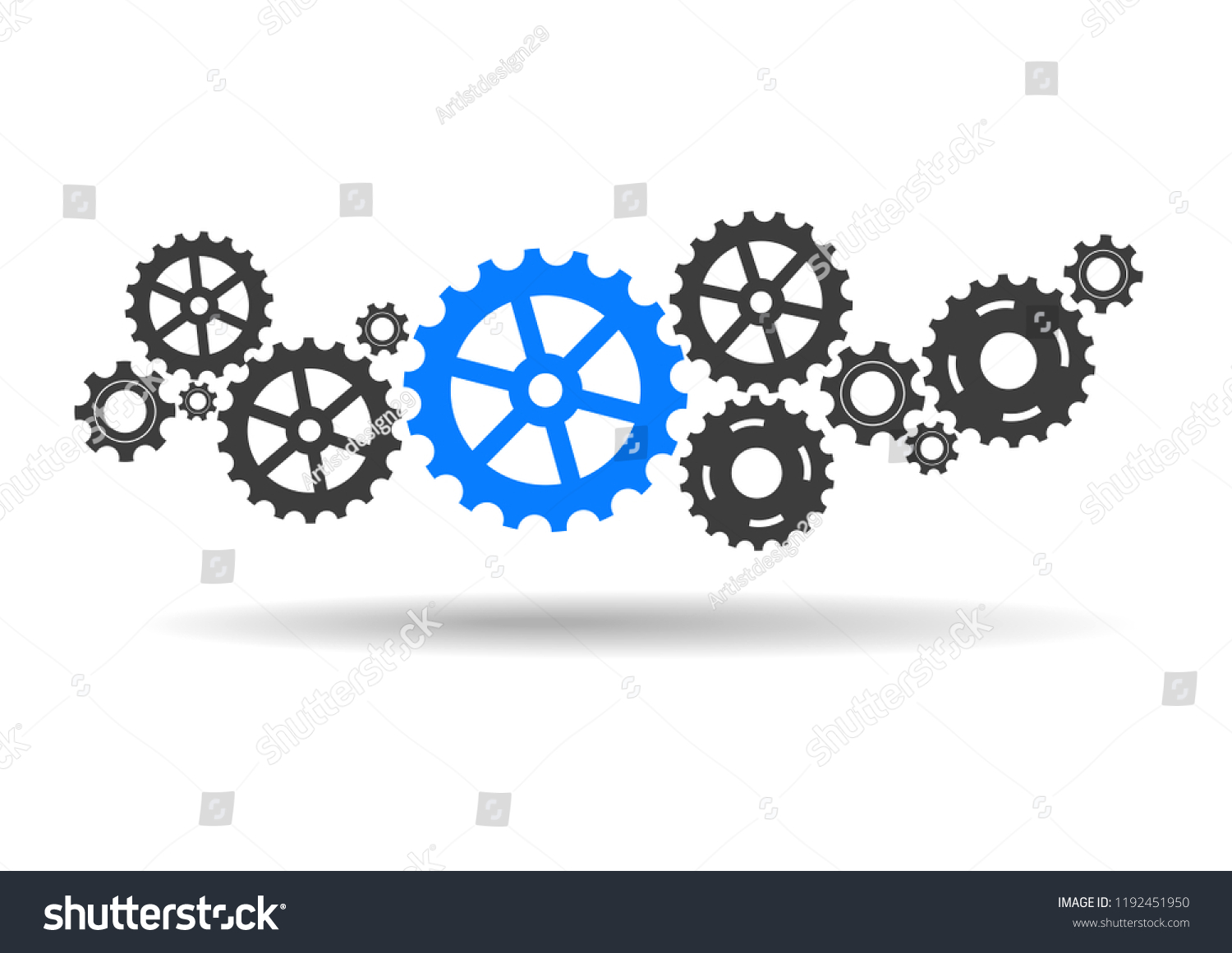 Abstract Gear Wheel Mechanism Background Machine Stock Vector (Royalty ...