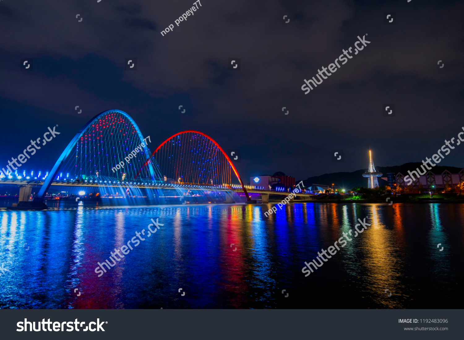 Korea Daejeon Expo Bridge Park Night Stock Photo 1192483096 | Shutterstock