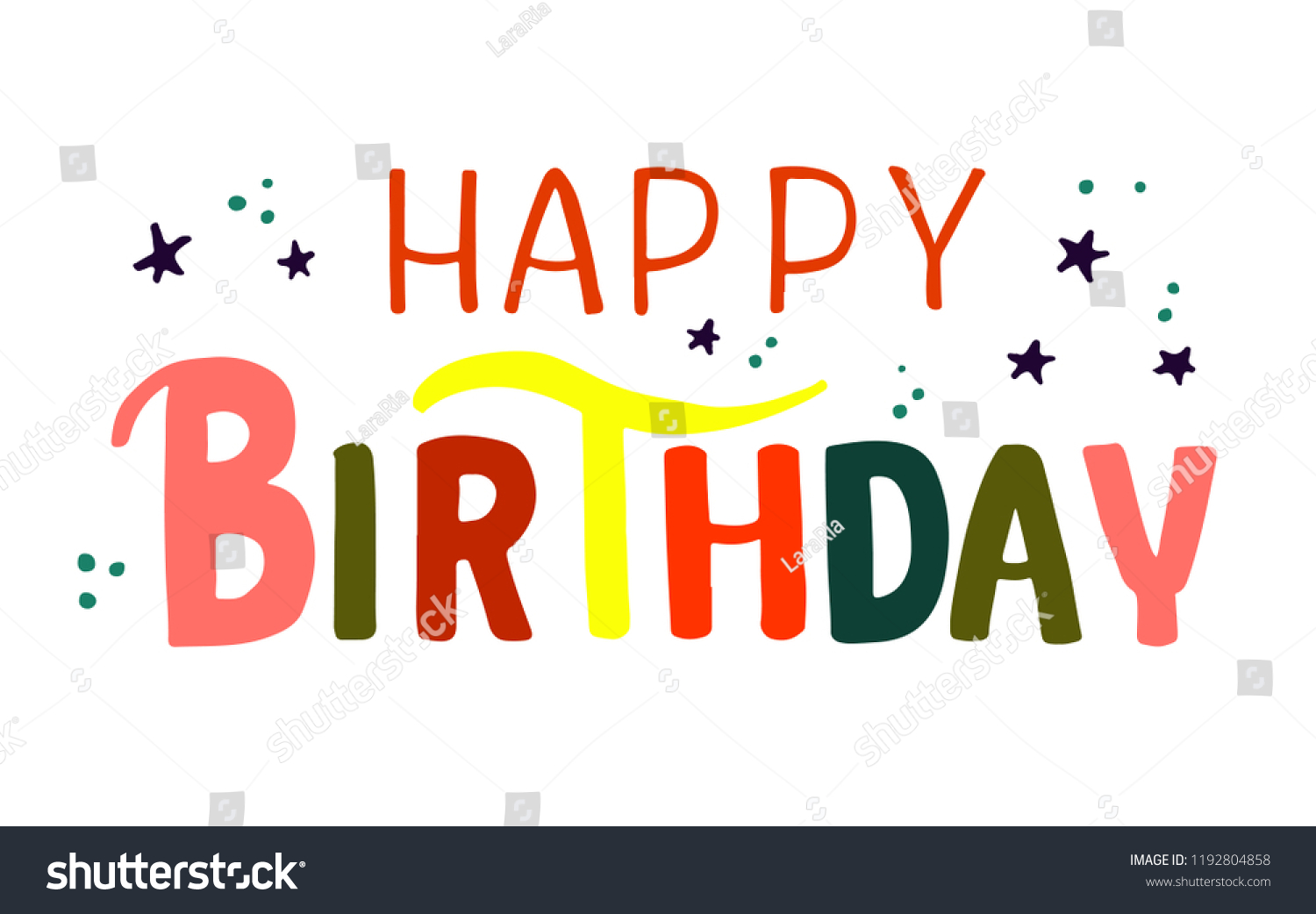 Happy Birthday Text Happy Birthday Cardinvitationbanner Stock 