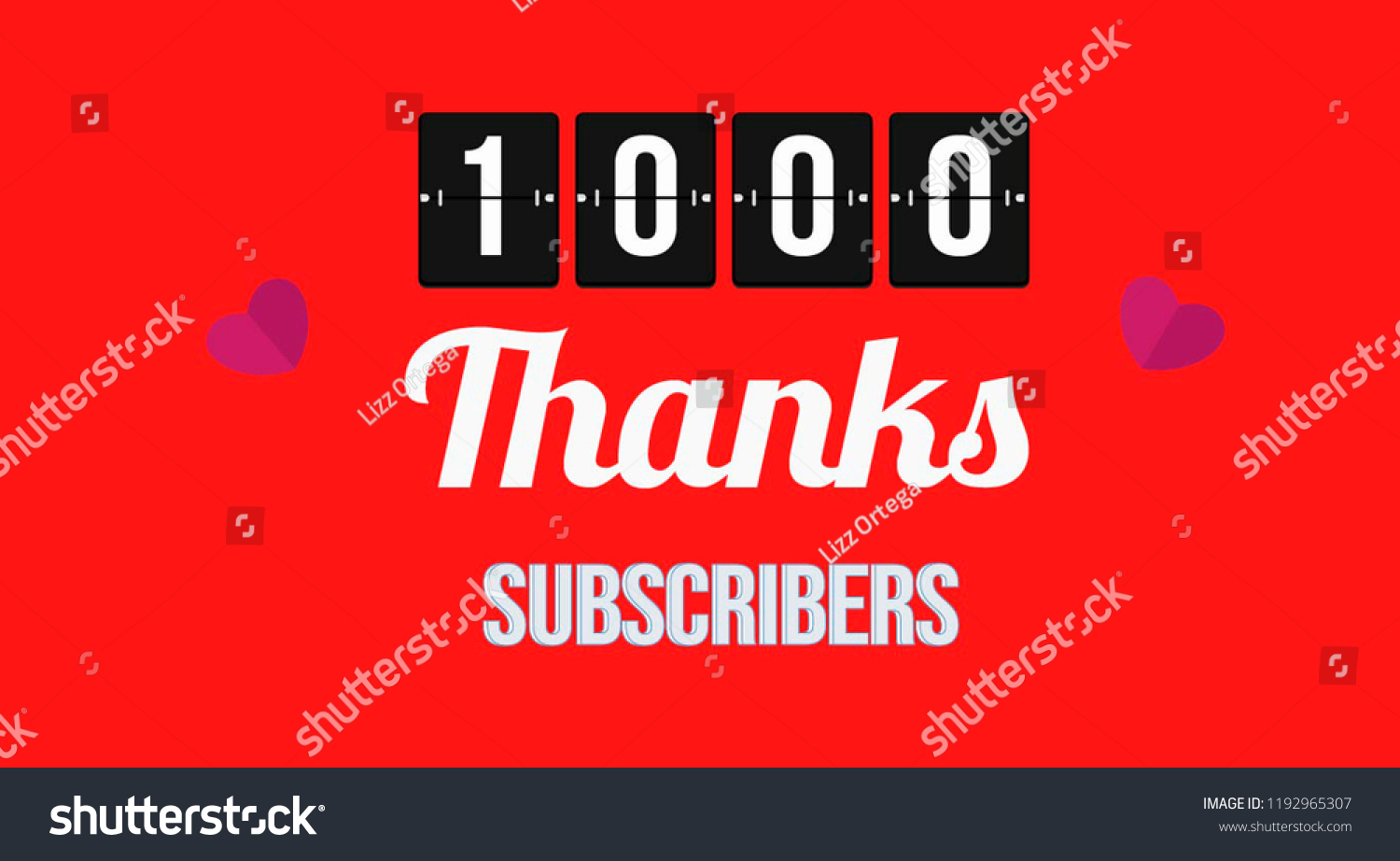 Thanks 1k Subscribers Banner Vector Illustration Stock Vector (Royalty