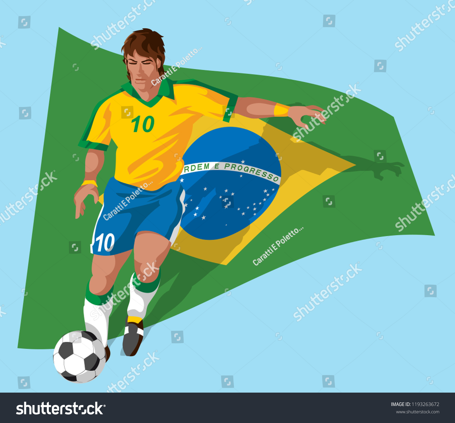 Brazil Soccer Player Stock Vector Royalty Free Shutterstock