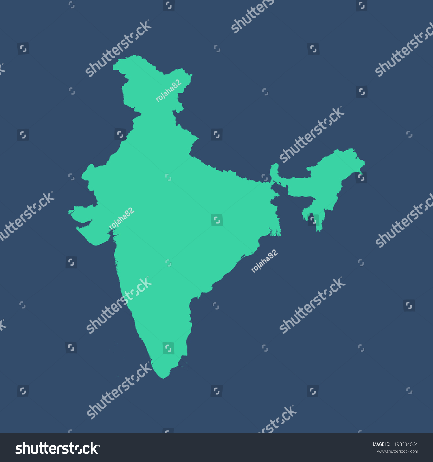 India Map Vector Stock Vector (Royalty Free) 1193334664 | Shutterstock