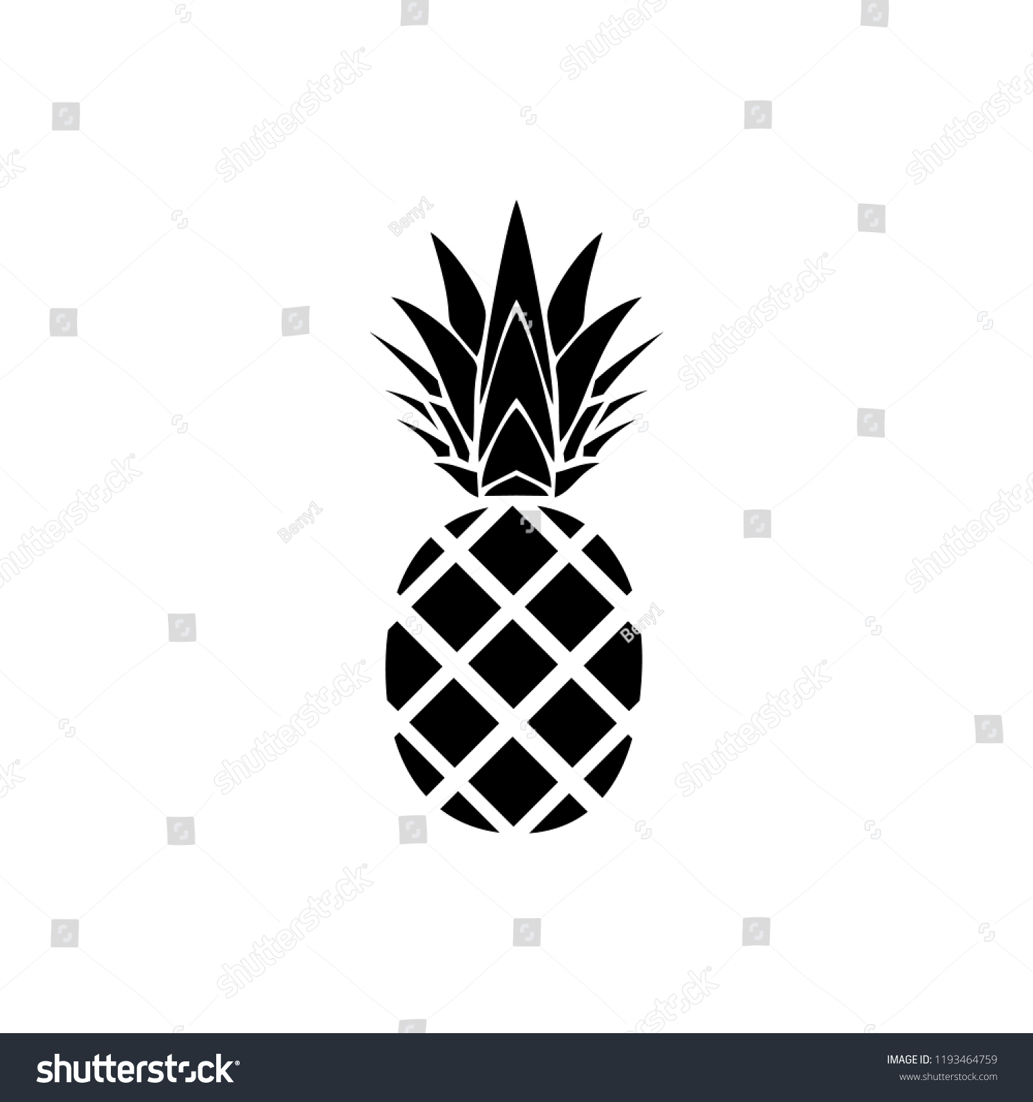 Black Pineapple Logo Stock Vector (Royalty Free) 1193464759 | Shutterstock