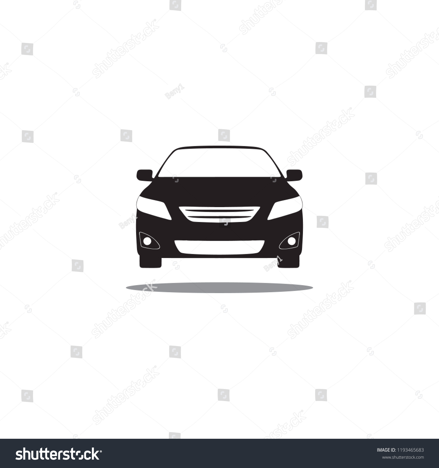 Black Car Front Icon Stock Vector (Royalty Free) 1193465683 | Shutterstock