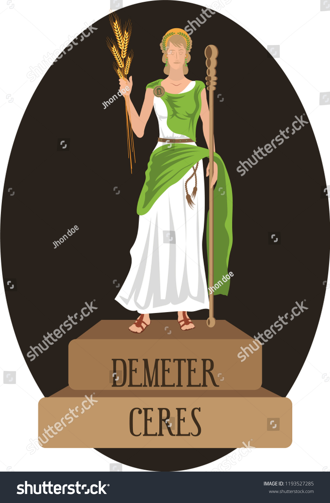 Illustration Vector Isolated Mythological God Greek Stock Vector ...