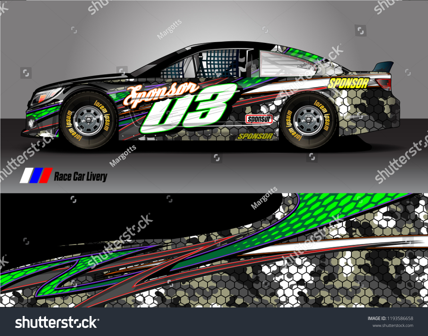 Race Car Livery Graphic Vector Abstract Stock Vector (Royalty Free ...