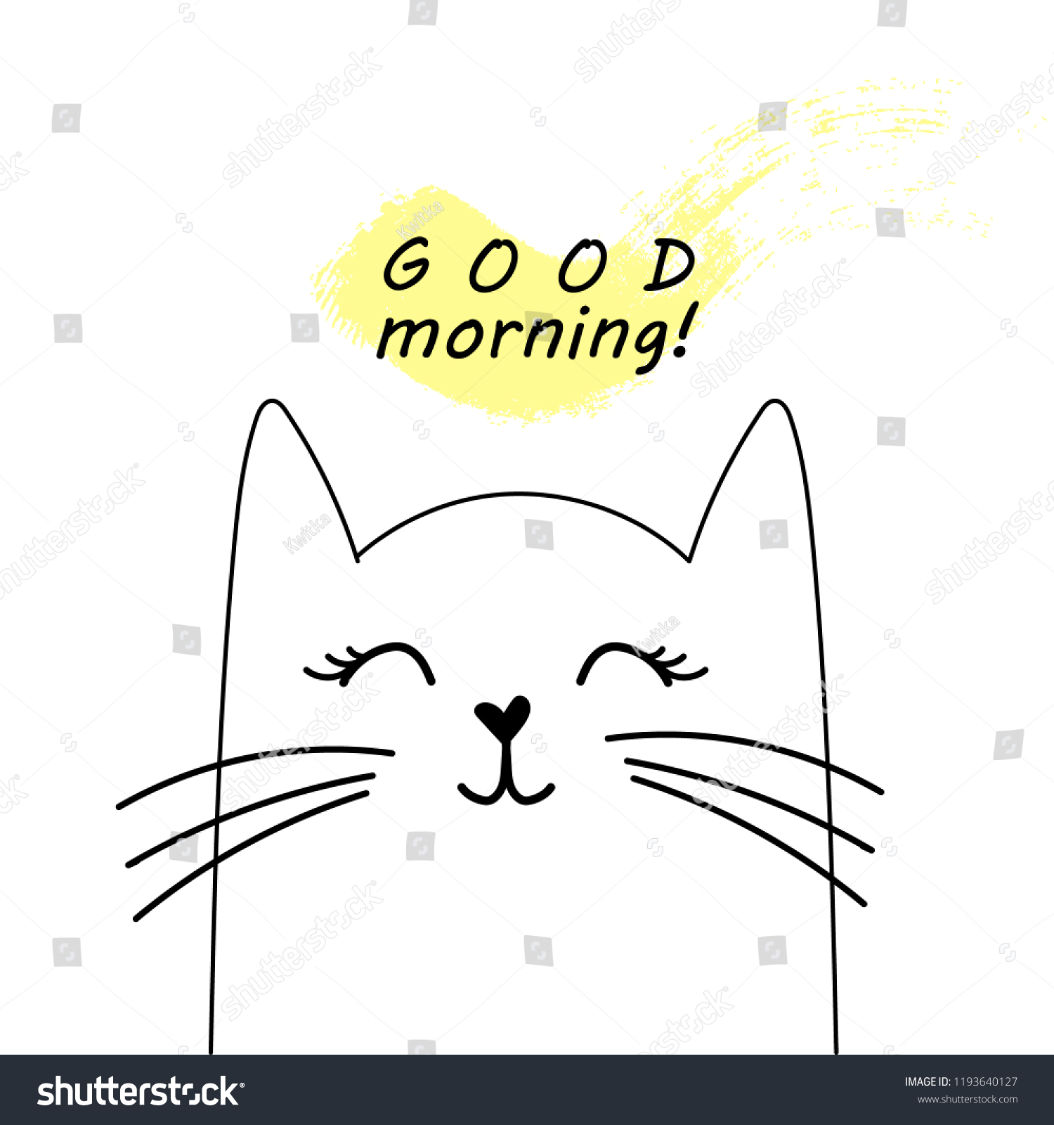 Good Morning Iscription Cute Hand Drawn Stock Vector (Royalty Free ...