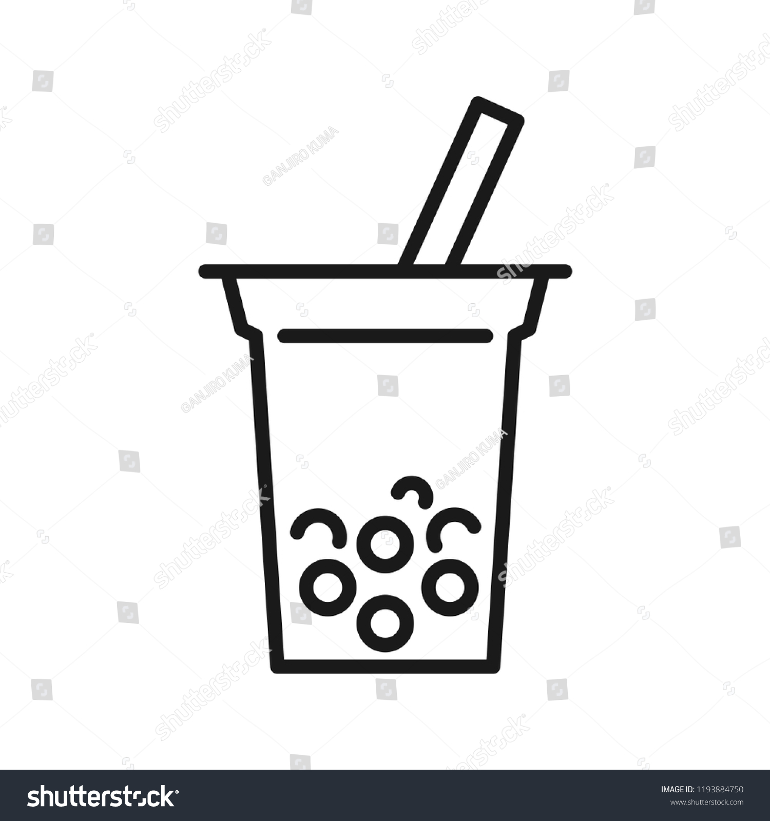 Milk Bubble Tea Icon Simple Flat Stock Vector (Royalty Free) 1193884750 ...