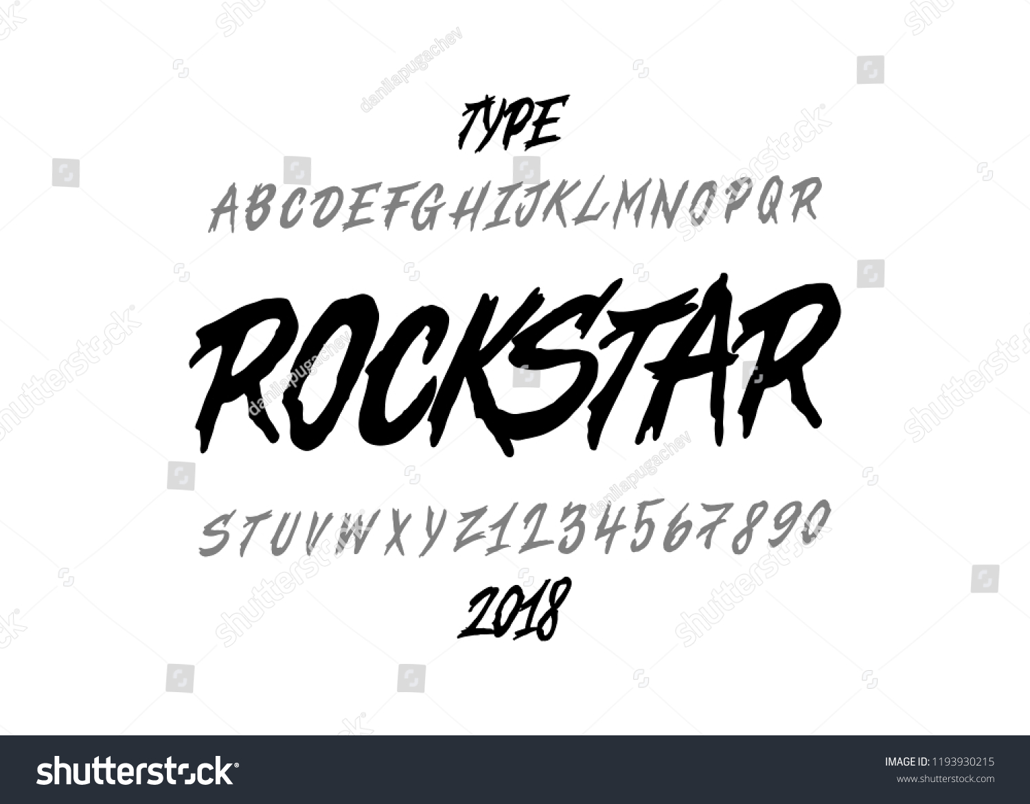 Rockstar Font Brush Type Face Vector Stock Vector (Royalty Free ...