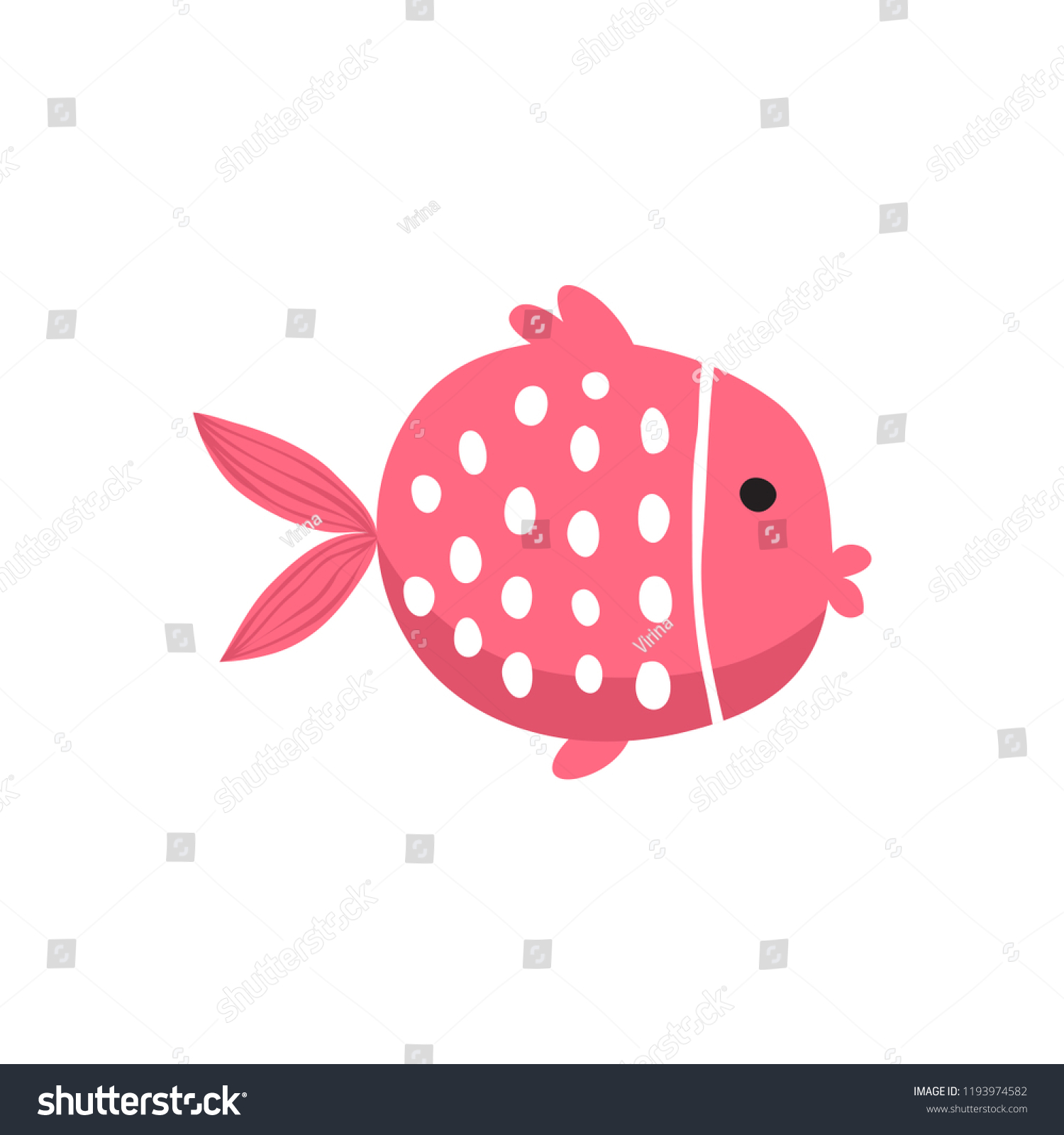 Cute Fish Vector Illustration Icons Set Stock Vector (Royalty Free