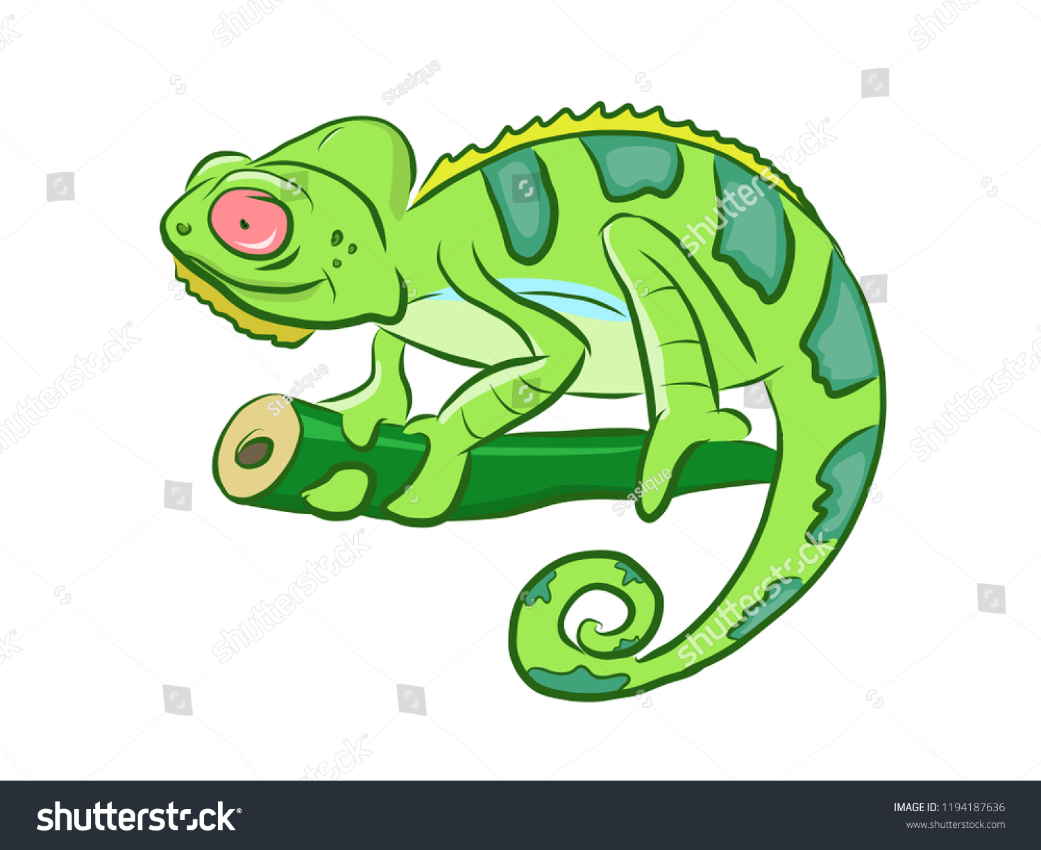 Colorful Chameleon Cartoon Clipart Stock Vector (Royalty Free ...