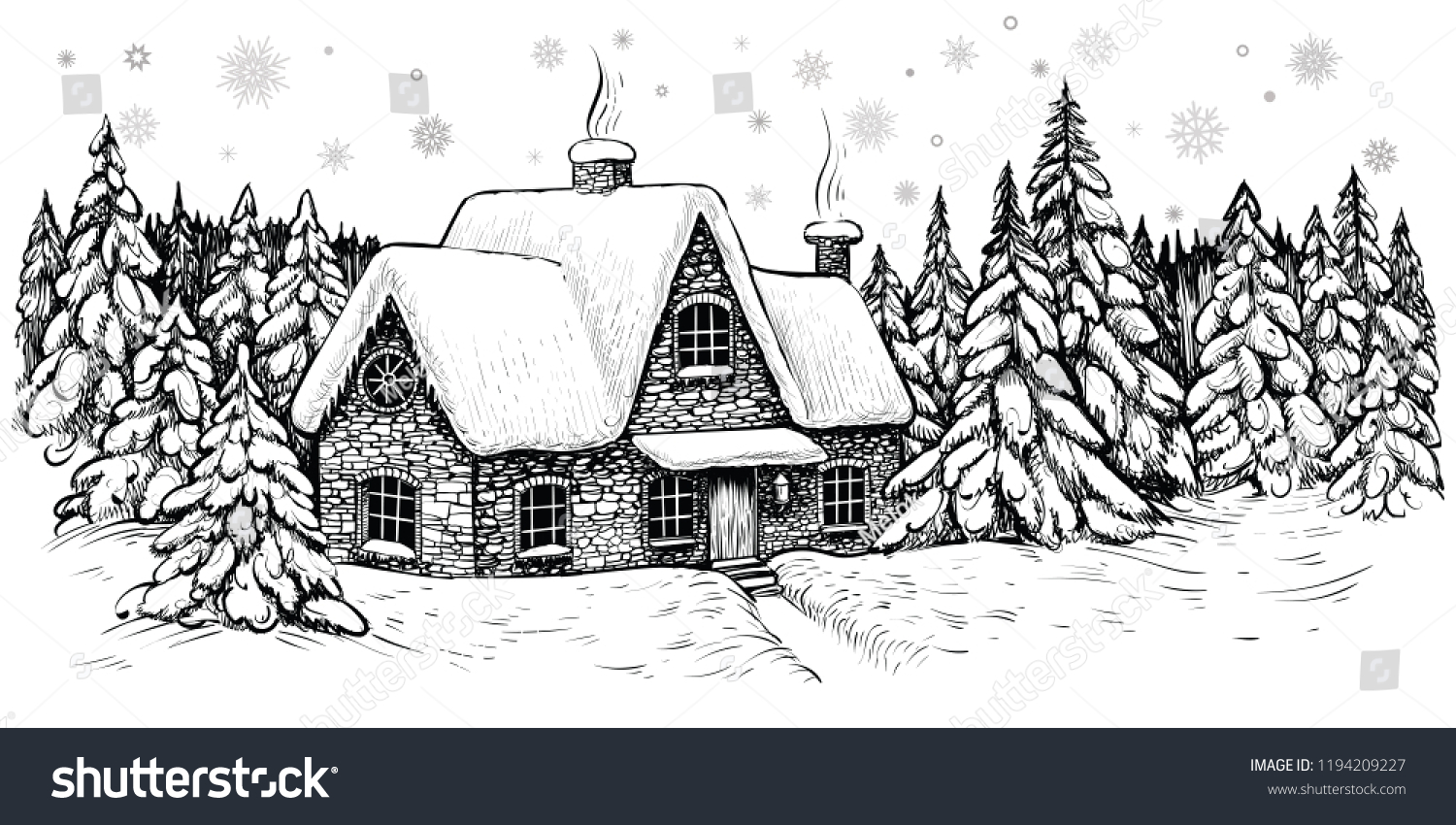 5,685 Snow Scene Sketch Images, Stock Photos & Vectors | Shutterstock