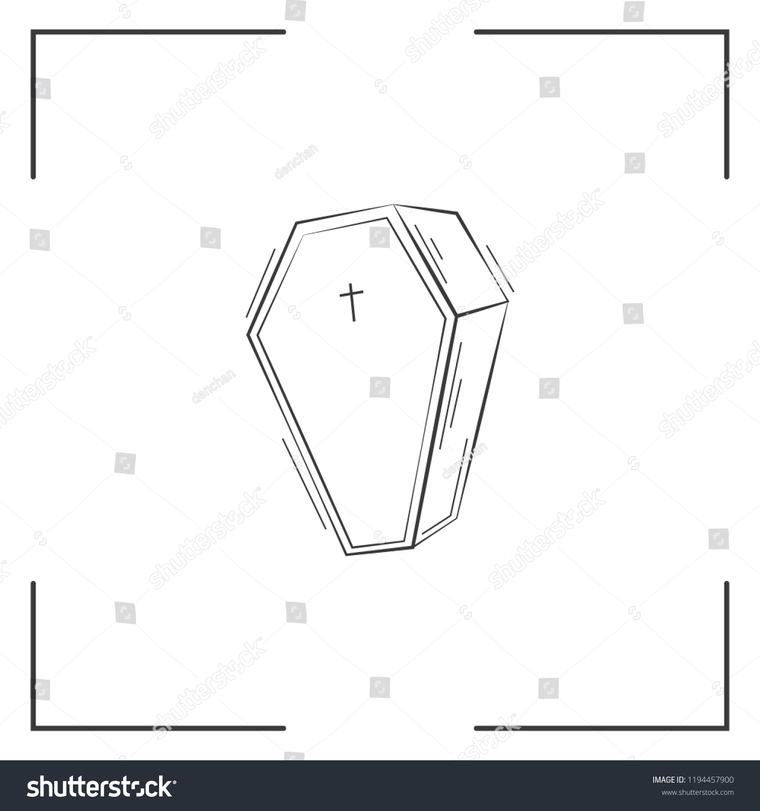 Coffin Doodle Design Stock Vector (Royalty Free) 1194457900 | Shutterstock