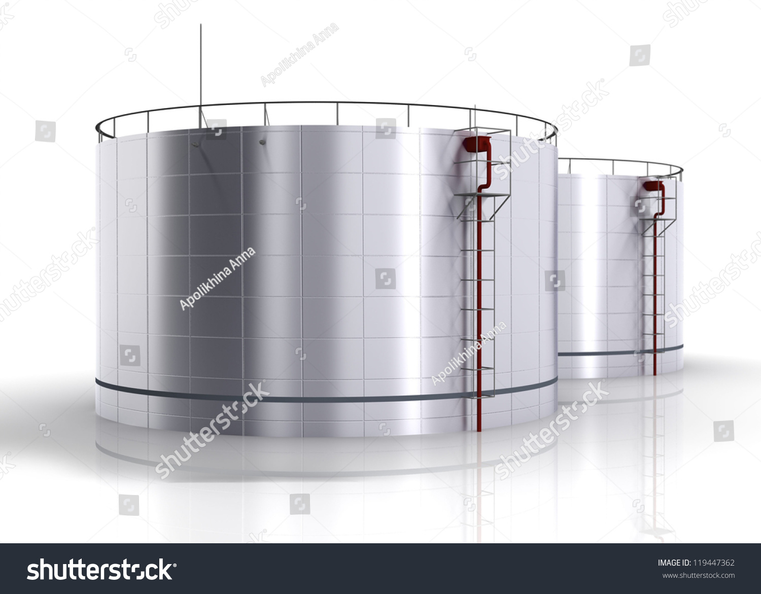 Oil Storage Tank On White Background Stock Illustration 119447362 ...