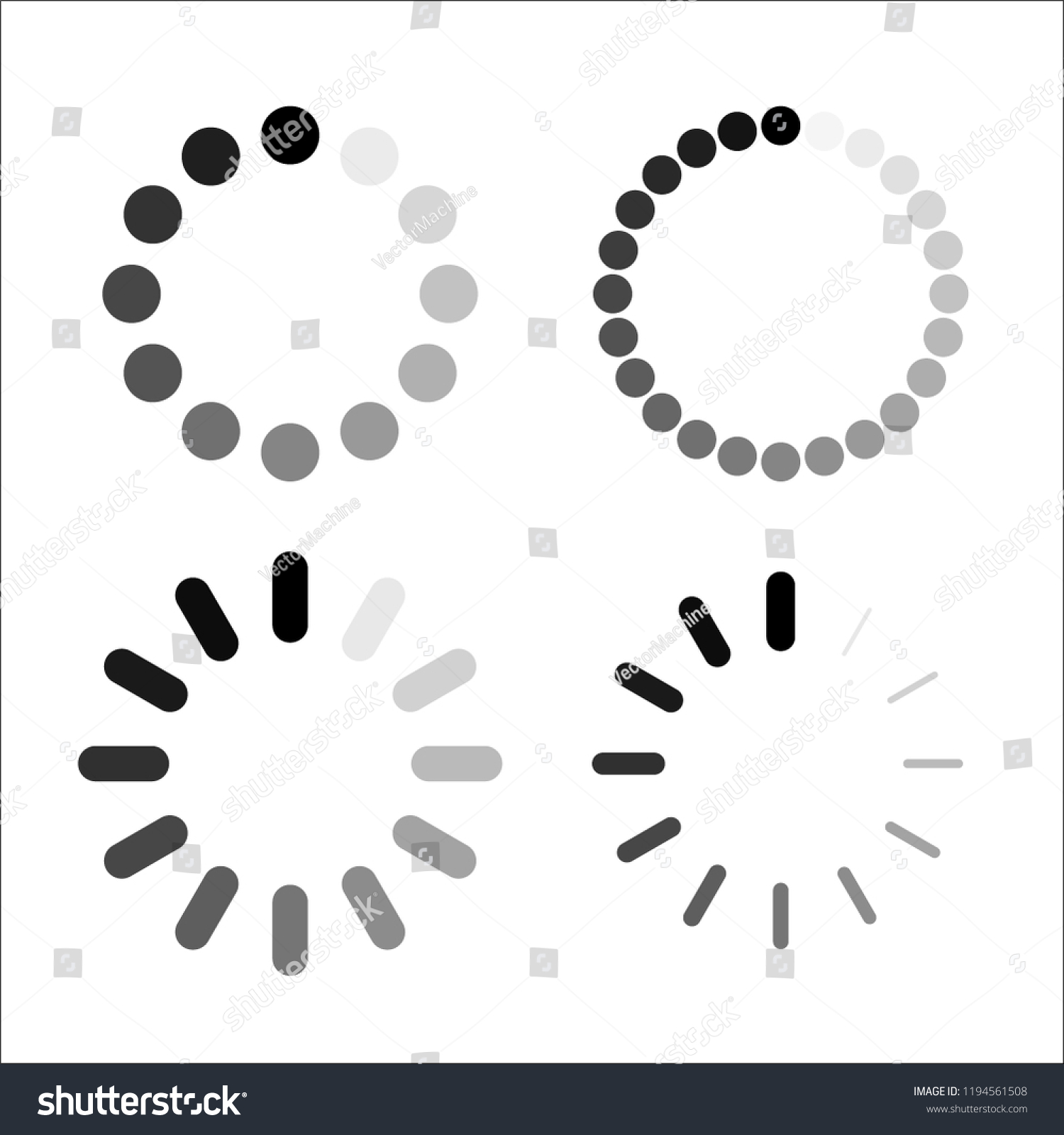 Loading Bar Icon Set Vector Symbol Stock Vector (Royalty Free ...