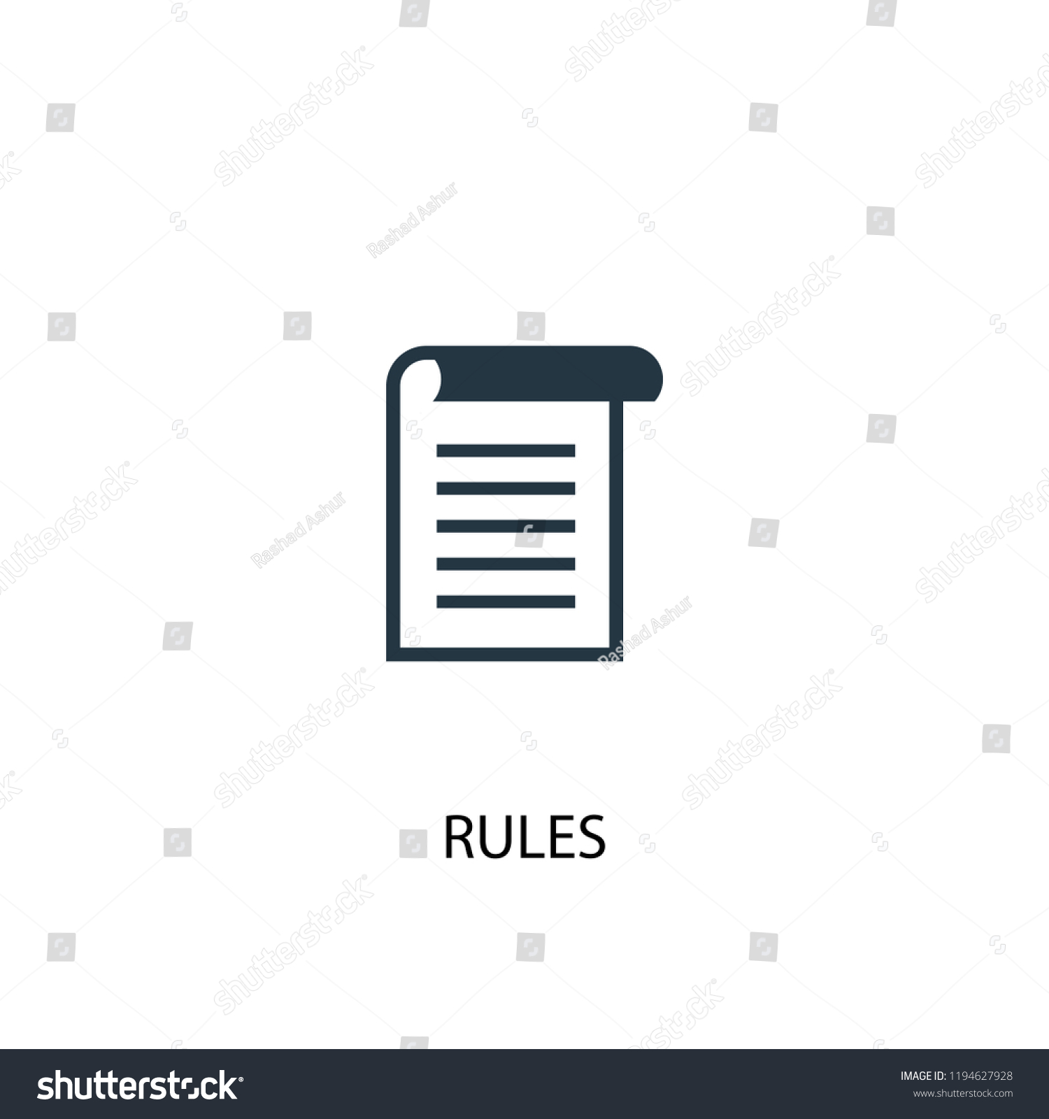 Rules Icon Simple Element Illustration Rules เวกเตอร์สต็อก ปลอดค่าลิขสิทธิ์ 1194627928