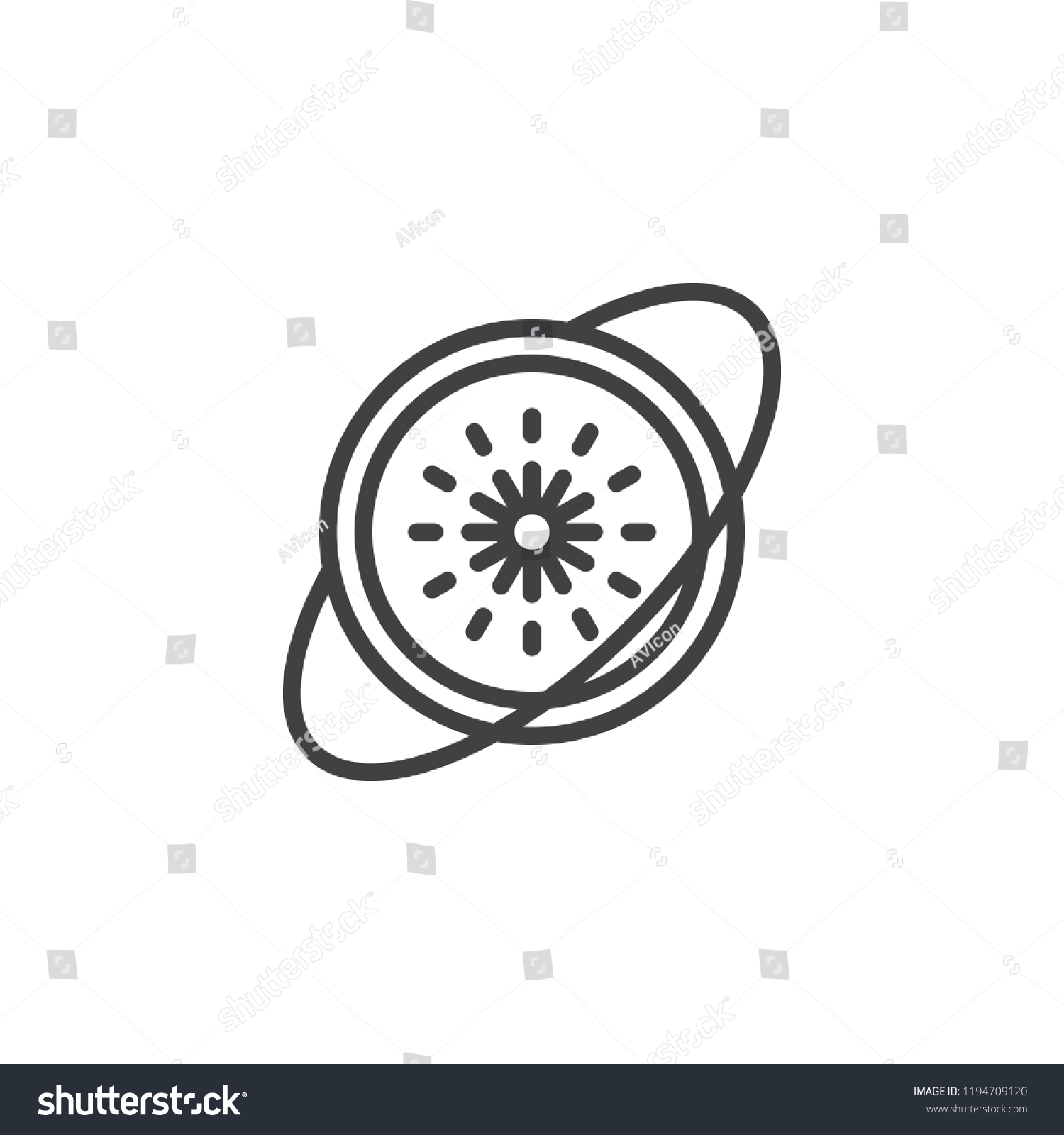 Supernova Star Outline Icon Linear Style Stock Vector (Royalty Free ...