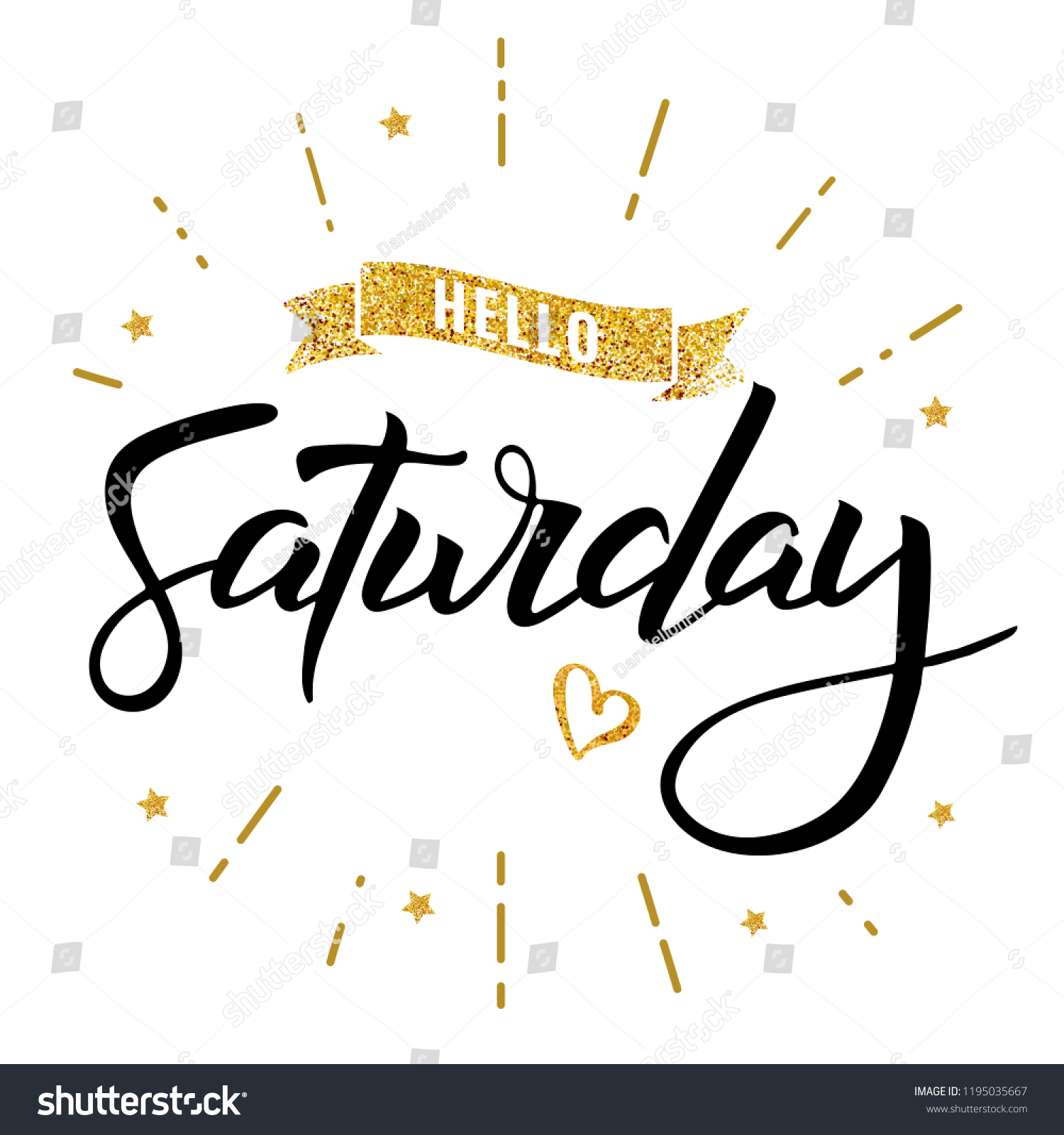 Hello Saturday Words Quote Design Hand Stock Vector (Royalty Free ...