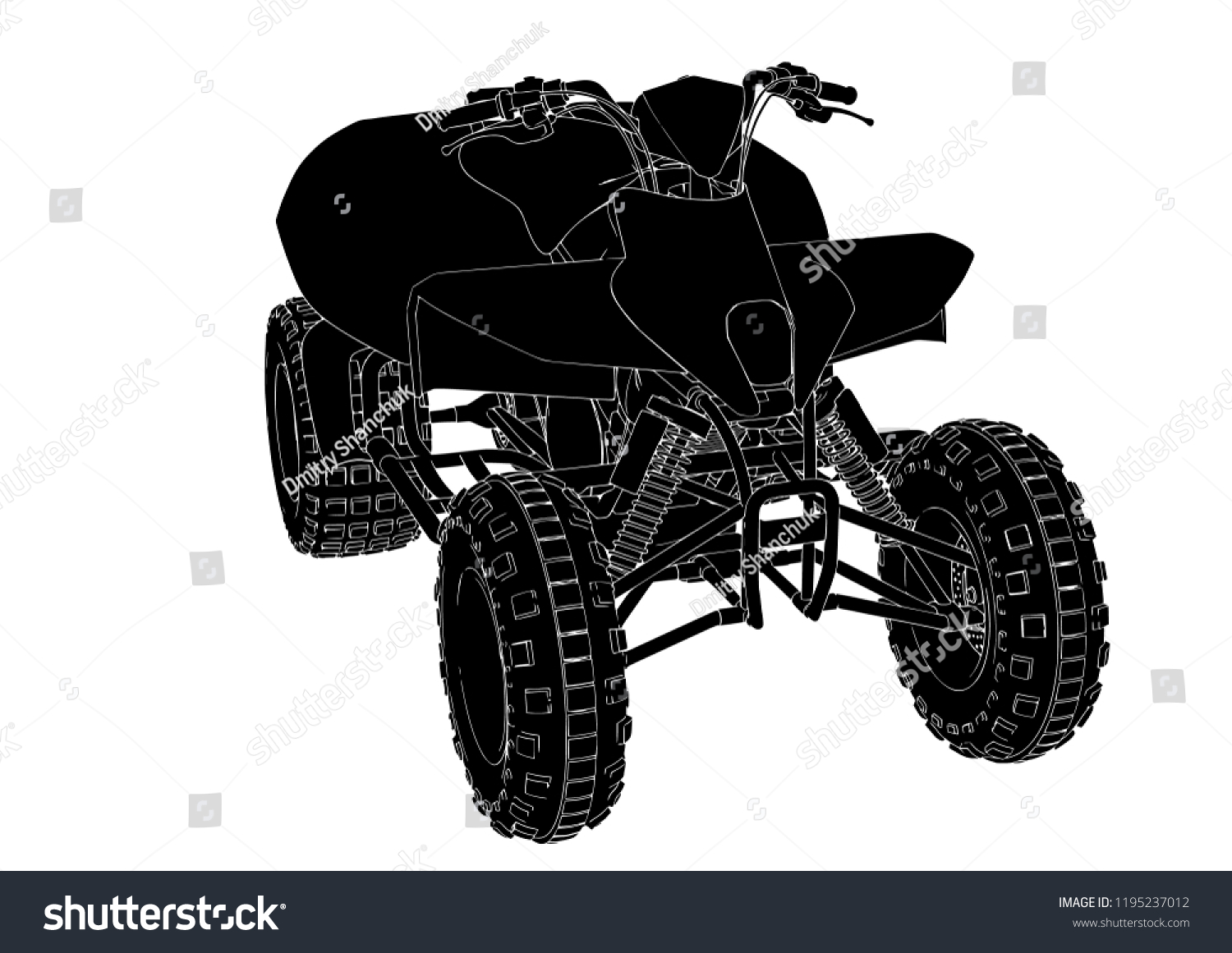 Silhouette Quad Bike Vector Stock Vector (Royalty Free) 1195237012 ...