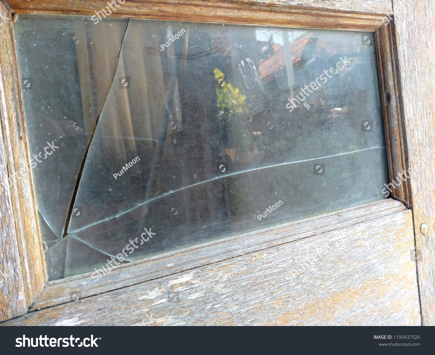 Vintage Window Door Broken Glass Old Stock Photo 1195437526 | Shutterstock