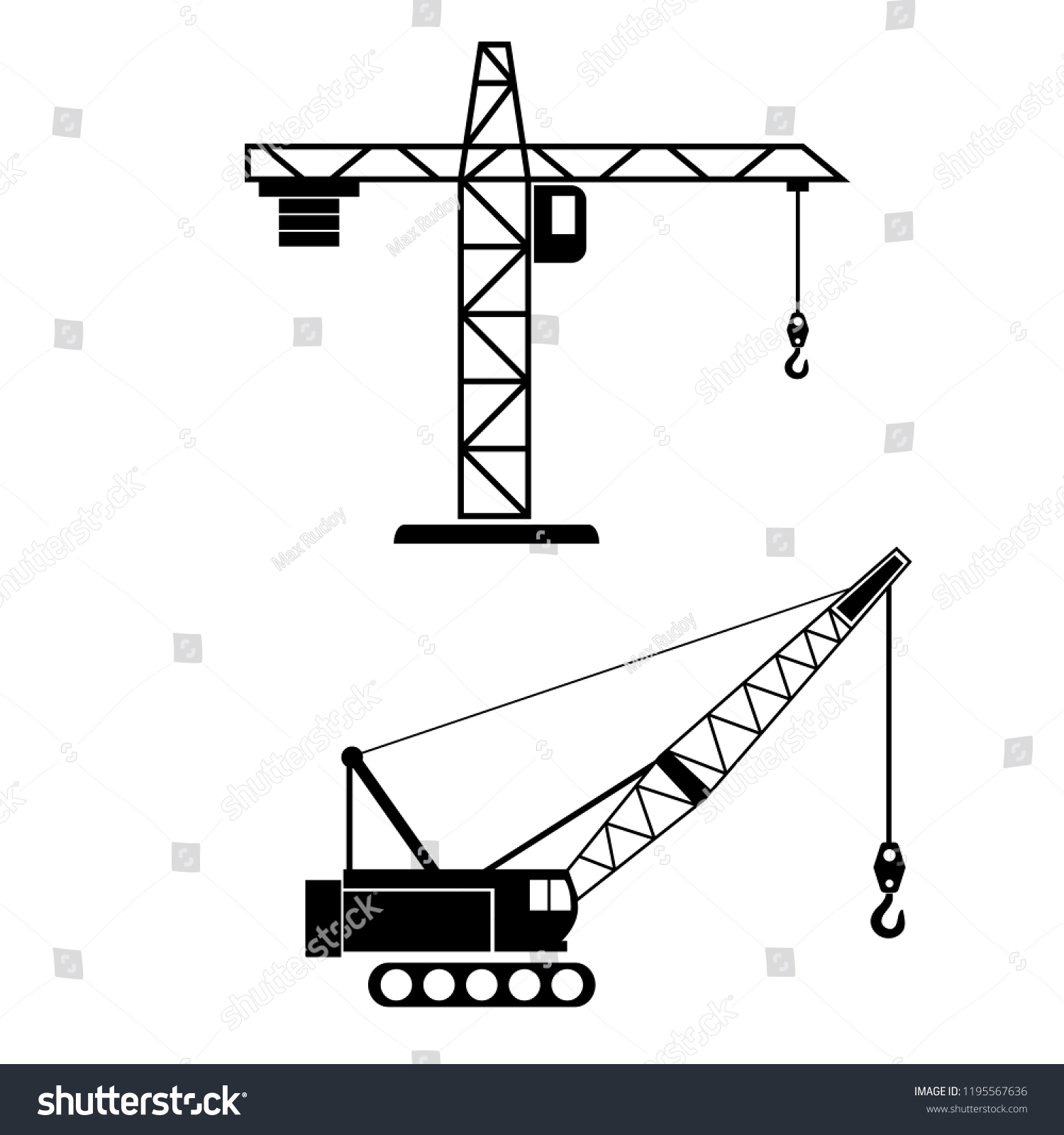 Construction Crane Icon Logo On White Stock Vector (Royalty Free ...