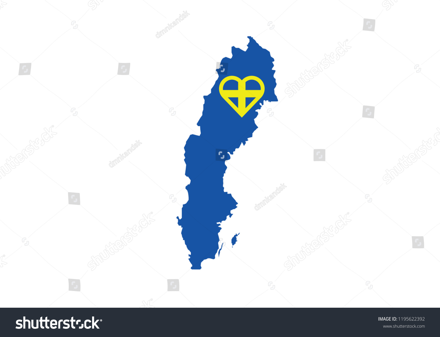 Sweden Outline Map Country Shape National Stock Vector (Royalty Free ...