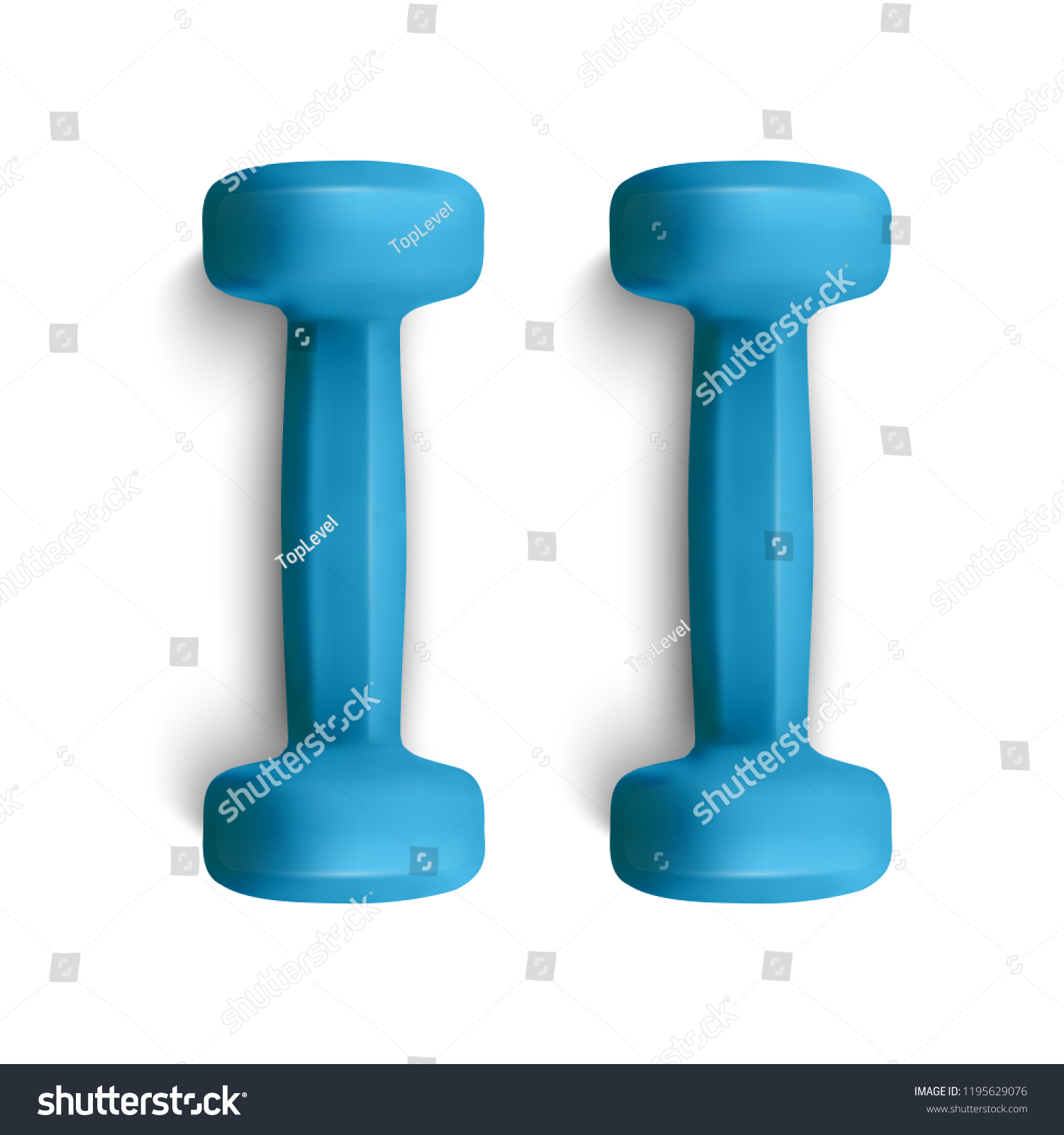 Set 3d Dumbbells Set Realistic Detailed Stock Vector (royalty Free 