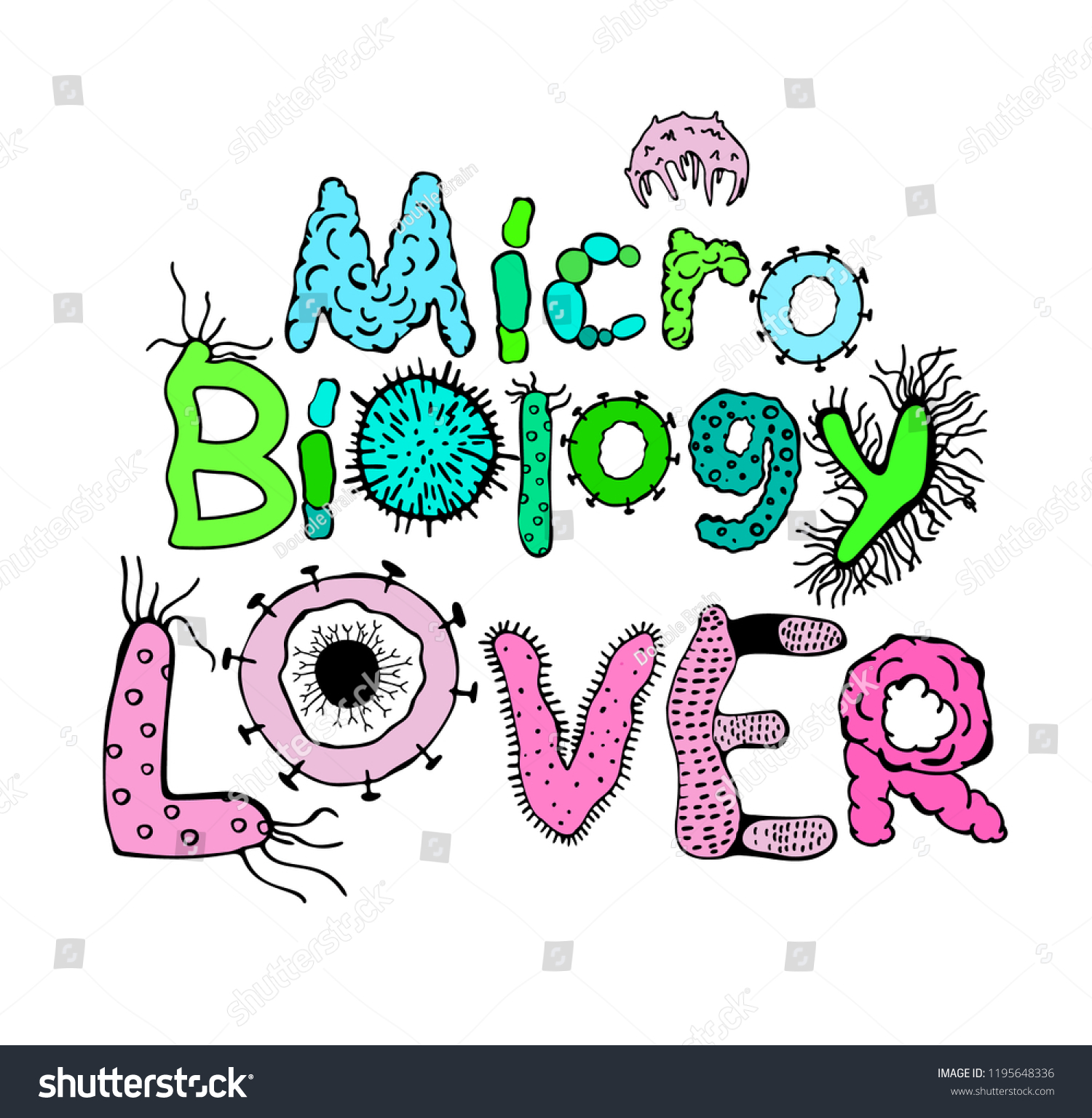 Microbiology Lover Poster Creative Heading Luminescent Stock Vector ...