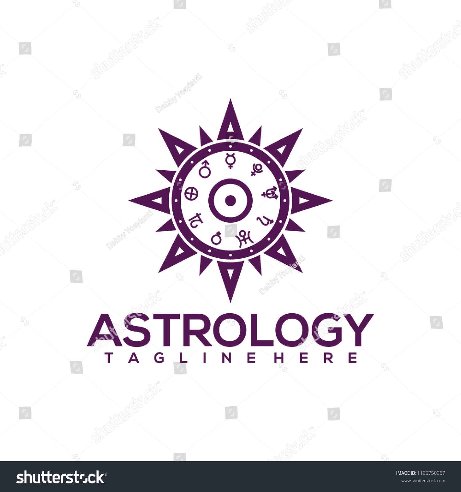 Astrology Logo Design Vector Astrology Logo Stock Vector (Royalty Free ...