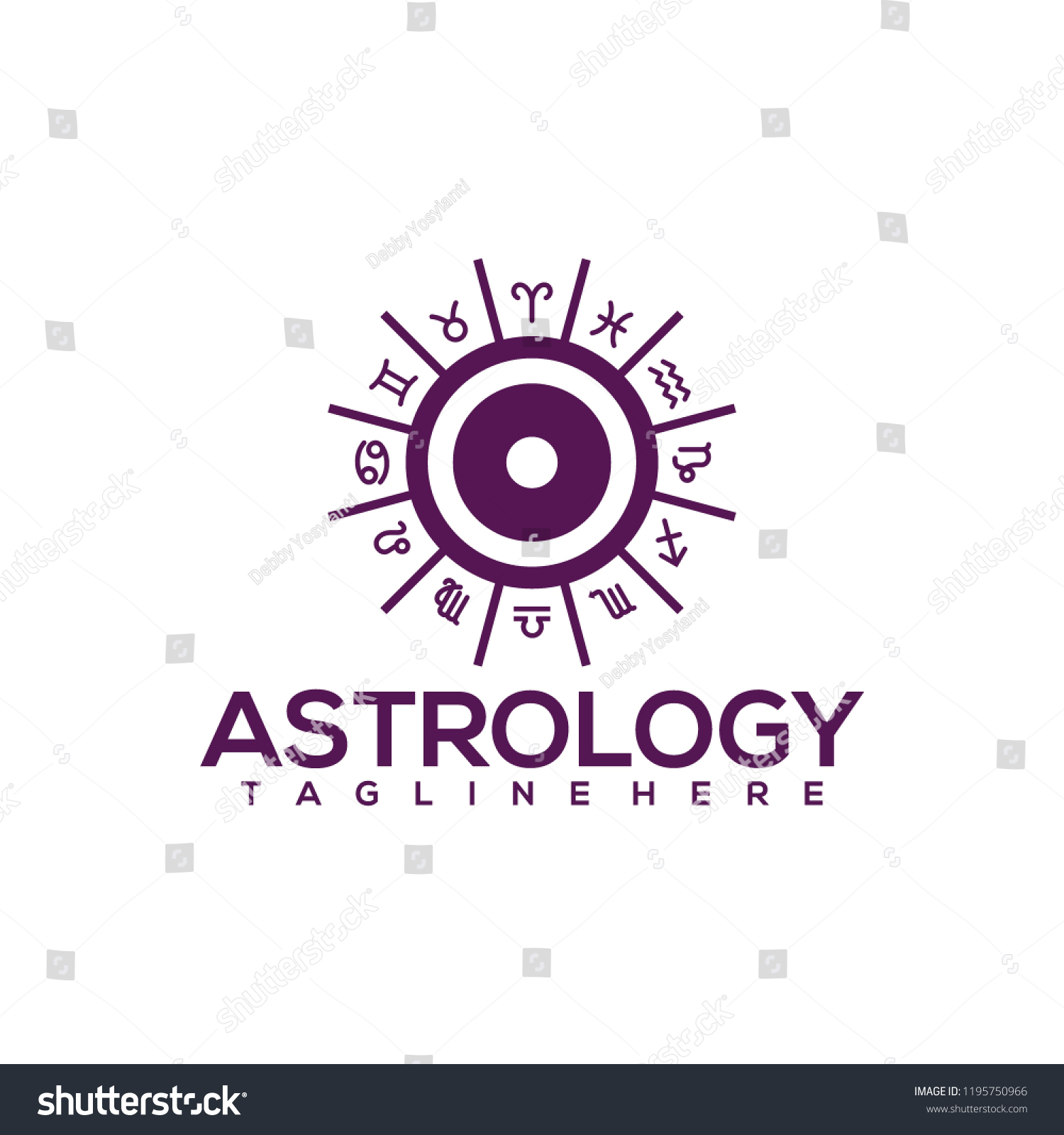 Astrology Logo Design Vector Astrology Logo เวกเตอร์สต็อก (ปลอดค่า