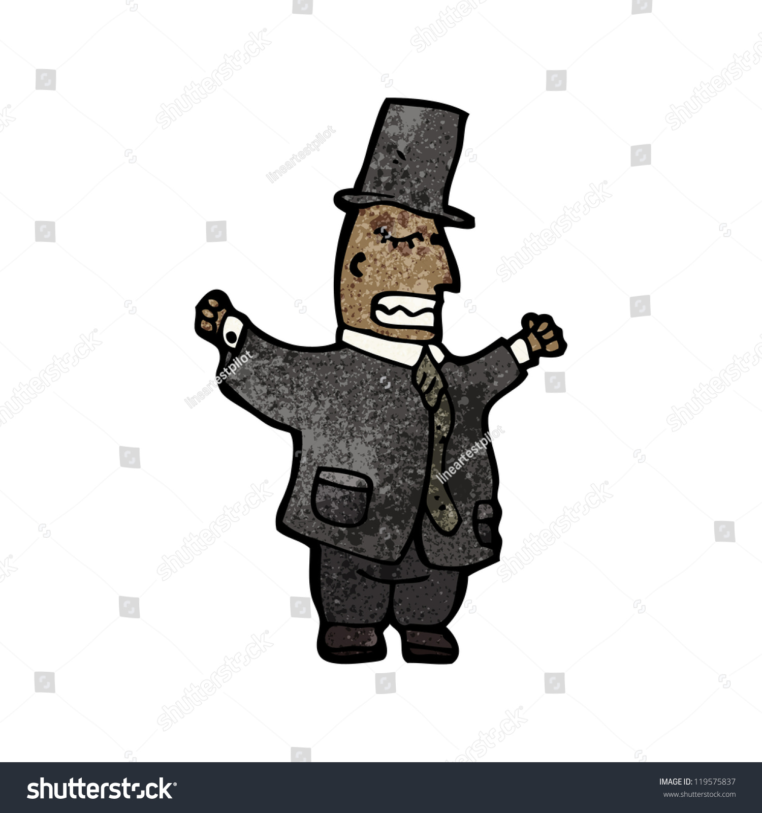 Cartoon Man Top Hat Suit Stock Vector (Royalty Free) 119575837 ...