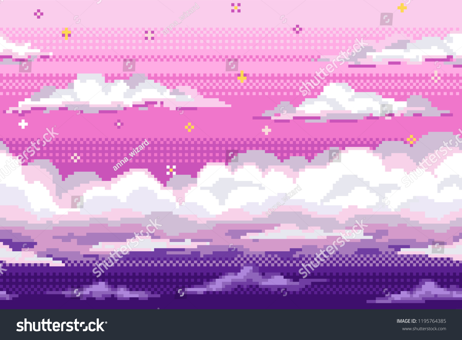 Розовое небо пиксели