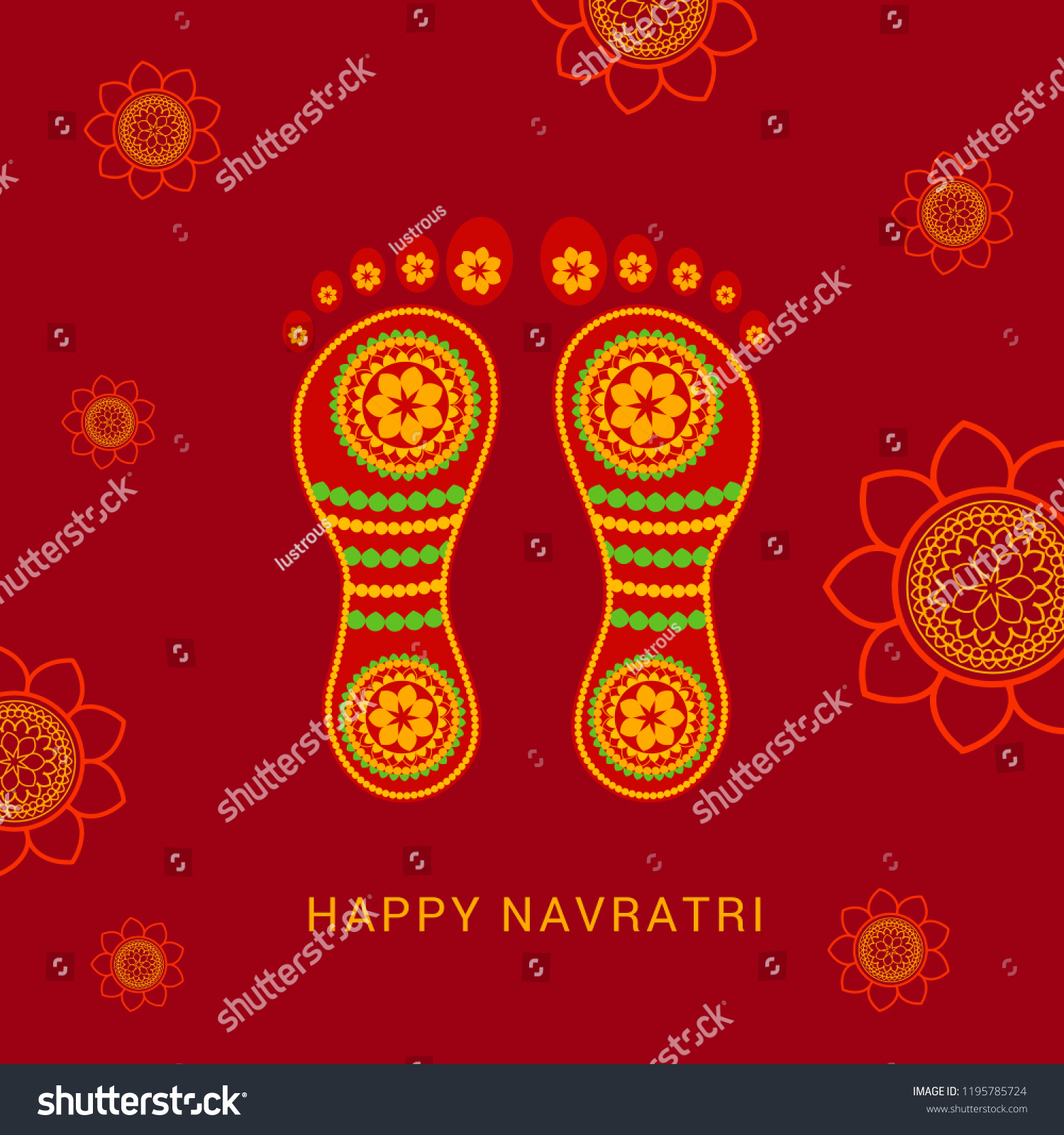 Illustration Happy Navratri Greeting Card Design Stock Vector (Royalty ...