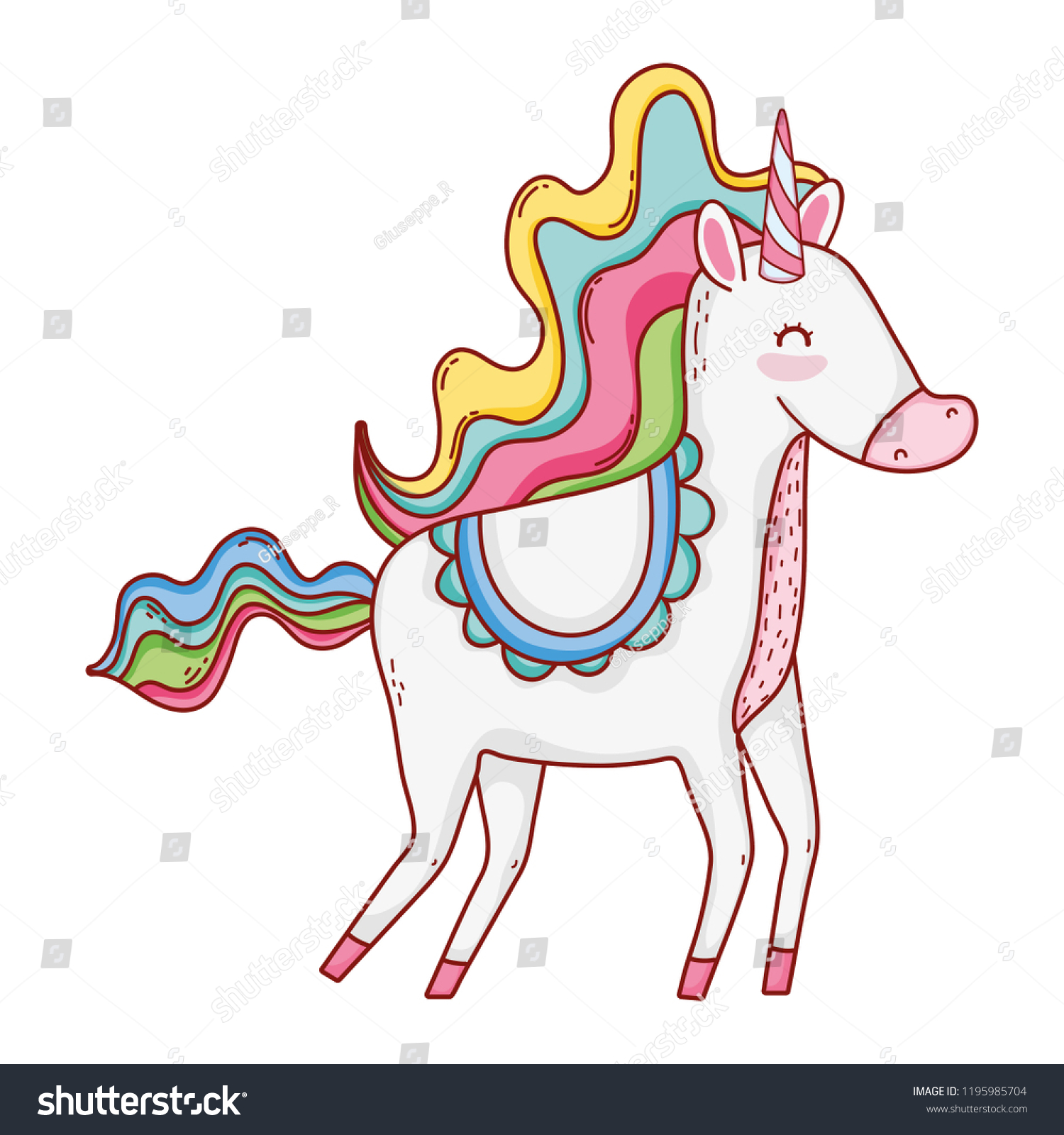 Unicorn Fantasy Cartoon Stock Vector (royalty Free) 1195985704 