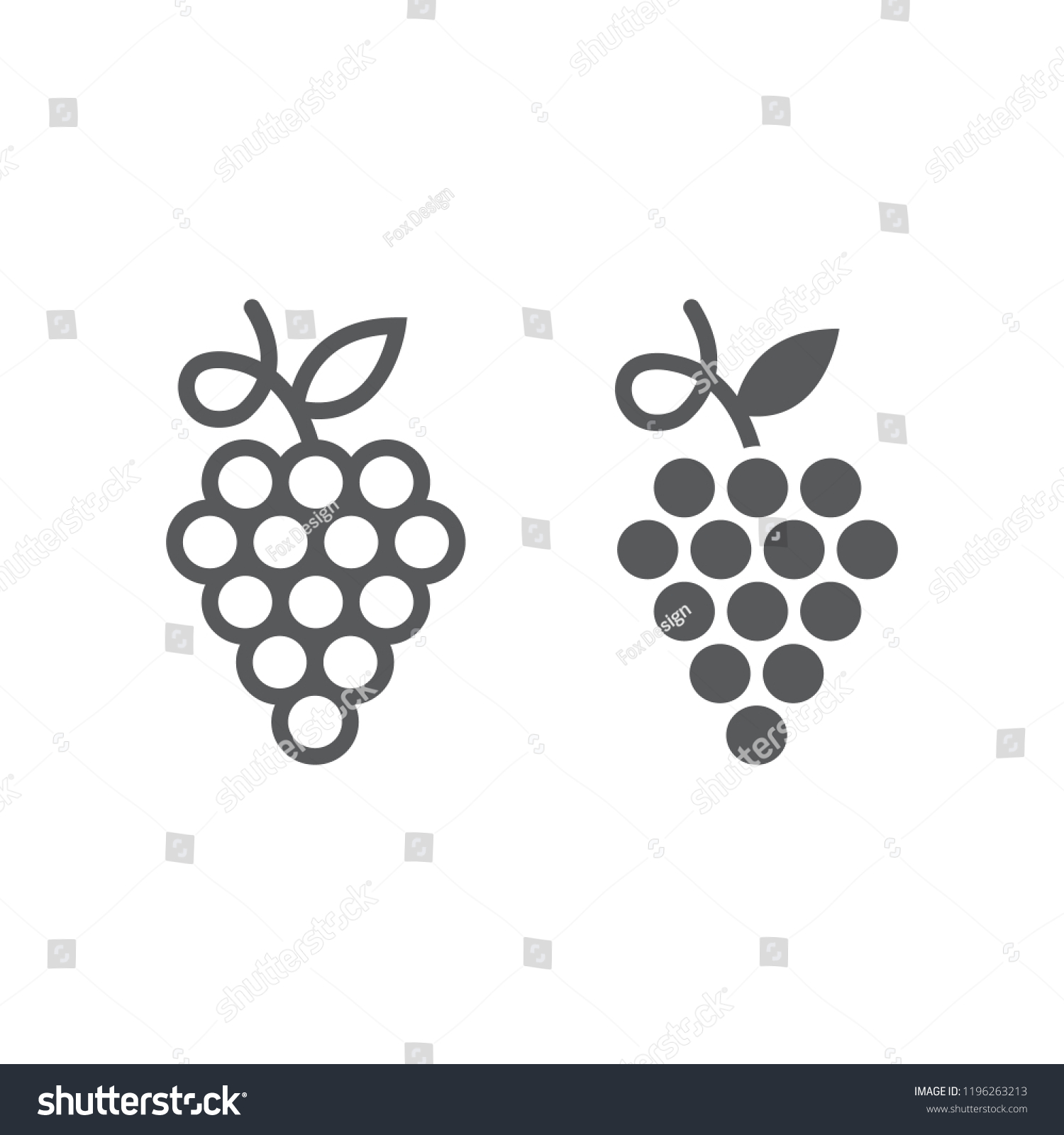 Grapes Line Glyph Icon Fruit Plant Stock Vector (Royalty Free) 1196263213 Shutterstock