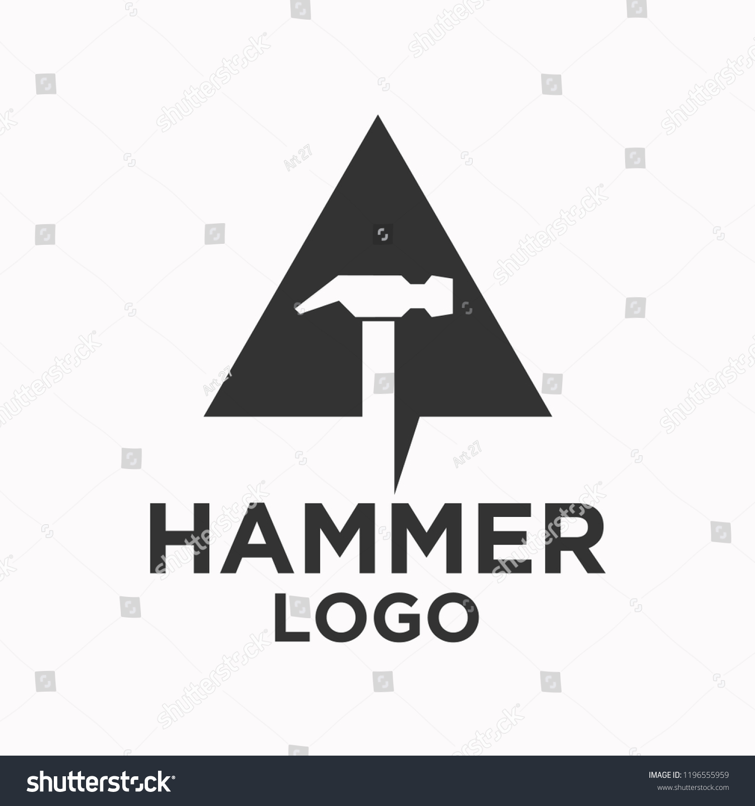 Hammer Triangle Logo Design Home Maintenance Stock Vector (Royalty Free ...