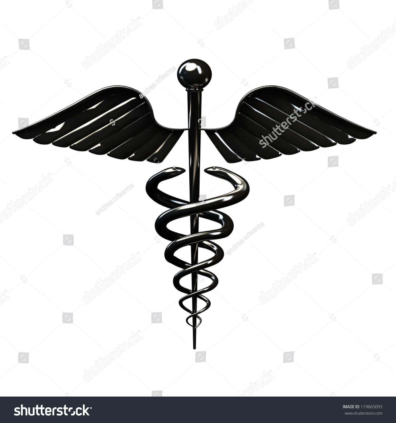 Caduceus Isolated On White Background Stock Illustration 119665093 ...