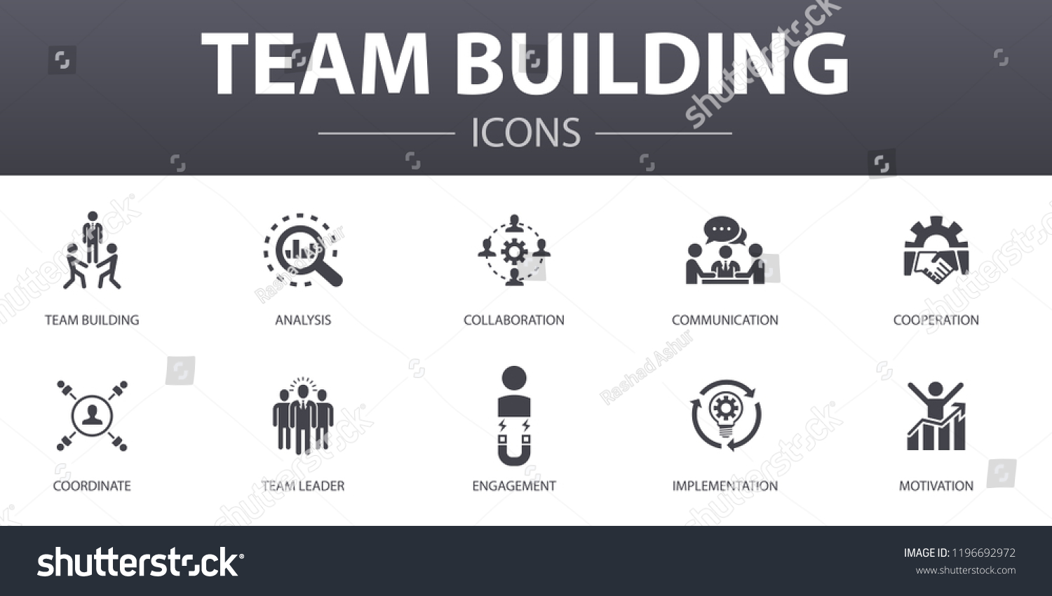 Team Building Simple Concept Icons Set Stock Vector (Royalty Free ...