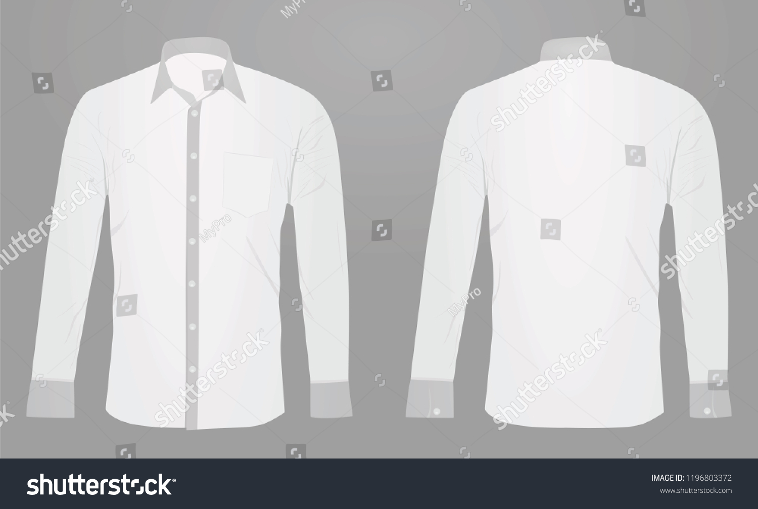 White Long Sleeved Shirt Vector Illustration Stock Vector (Royalty Free ...