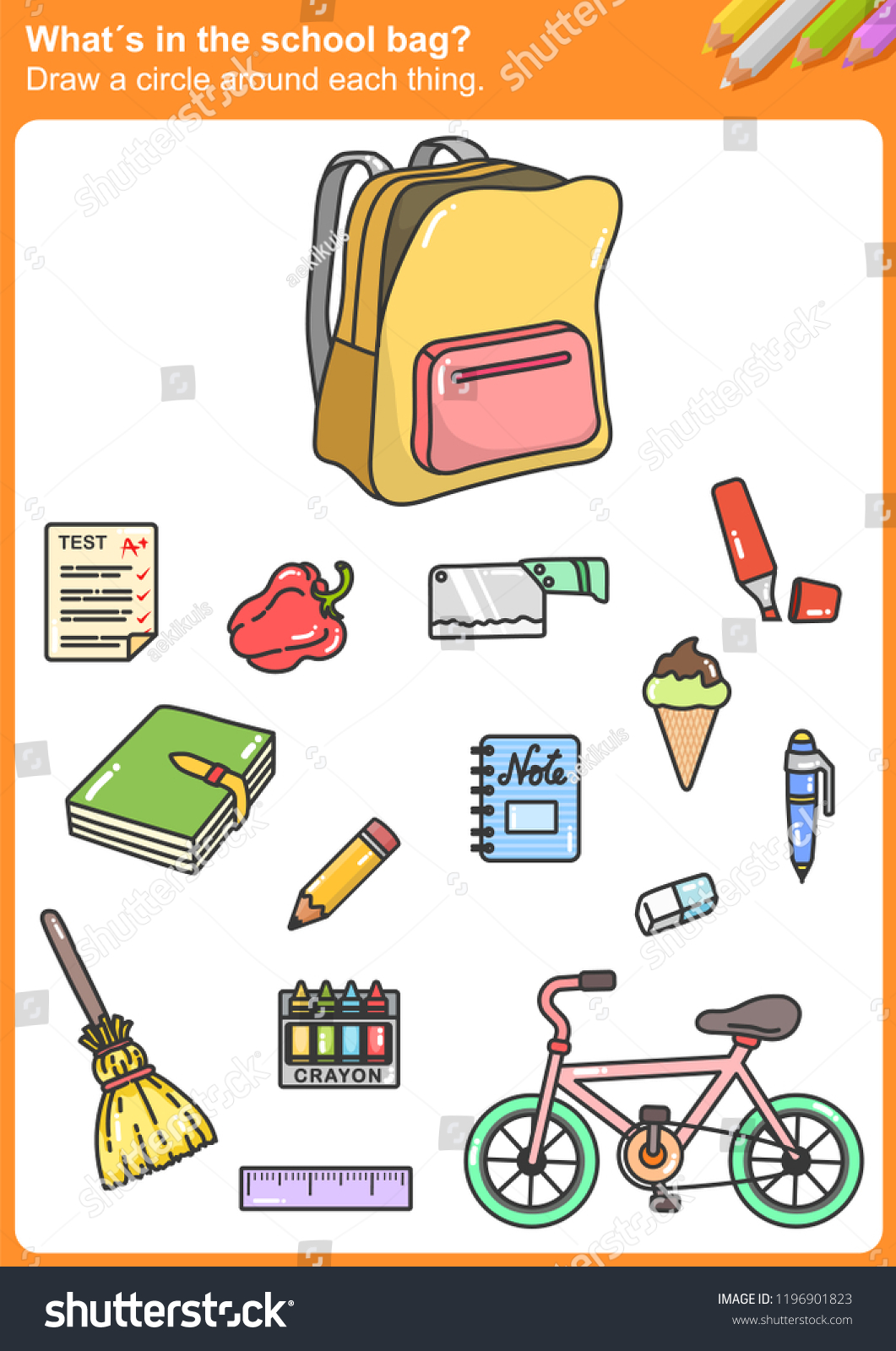 School Circle Around Each Thing Stock Vector (Royalty Free) 1196901823 ...